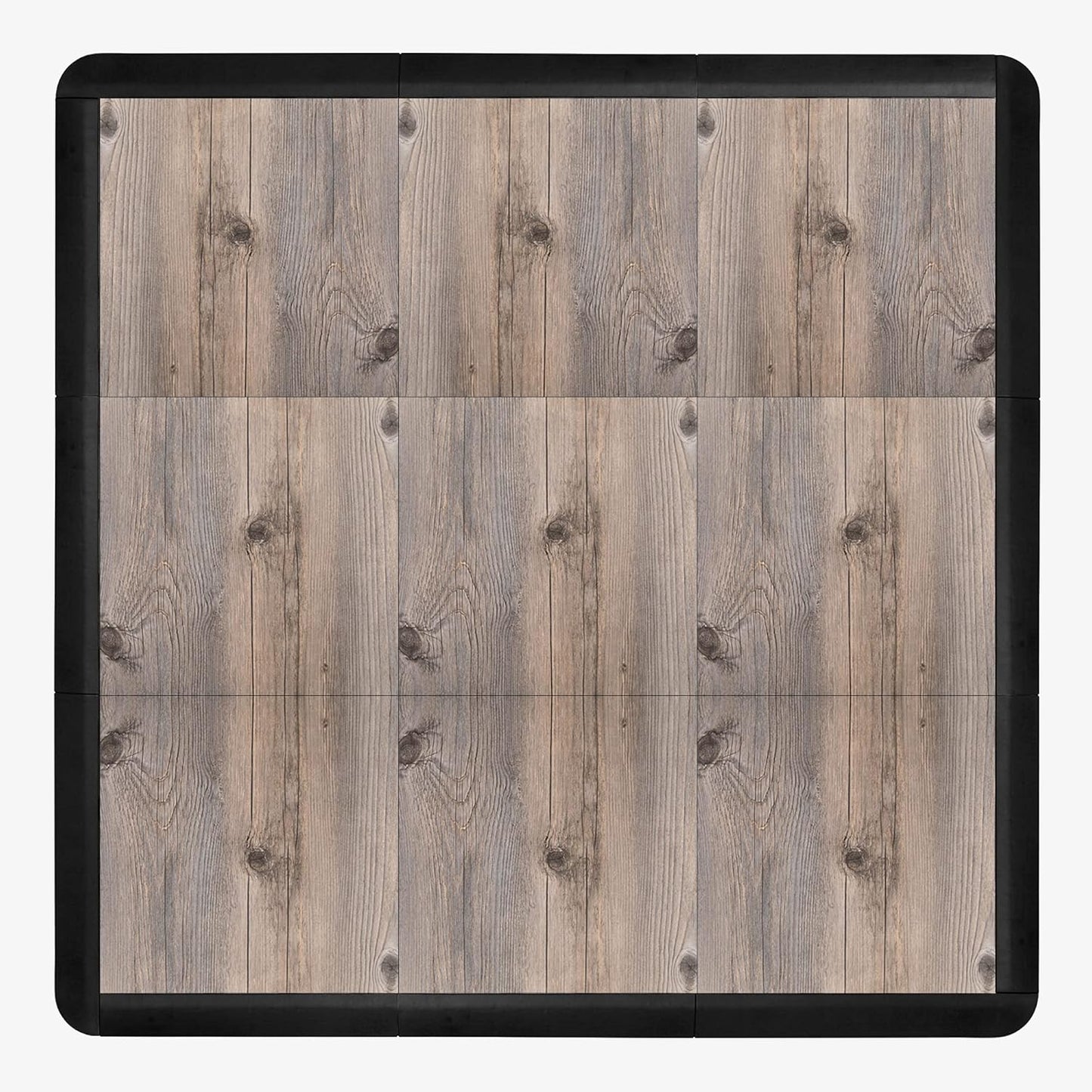 IncStores 3/8" Thick Snap Together Dance Flooring - 12"x12" Printed Vinyl Dance Floor for Practice & Performance - Barnwood - 1 Tile Pack