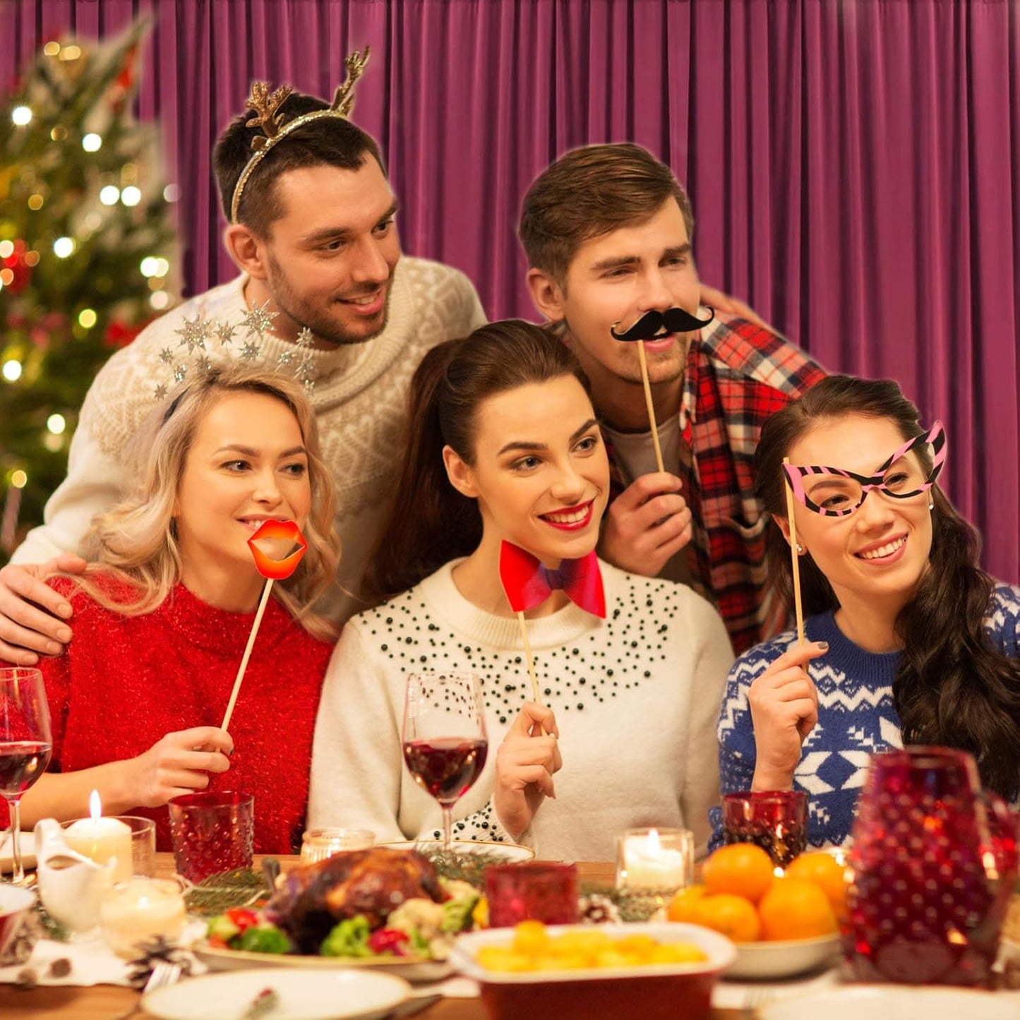 2 Panels Burgundy Backdrop Curtain, 10 x 7 Feet Background Curtains for Parties, Weddings, Baby Showers, Bachelorette Halloween, Christmas Birthday Party Photoshoot Backdrop Curtains Decorations