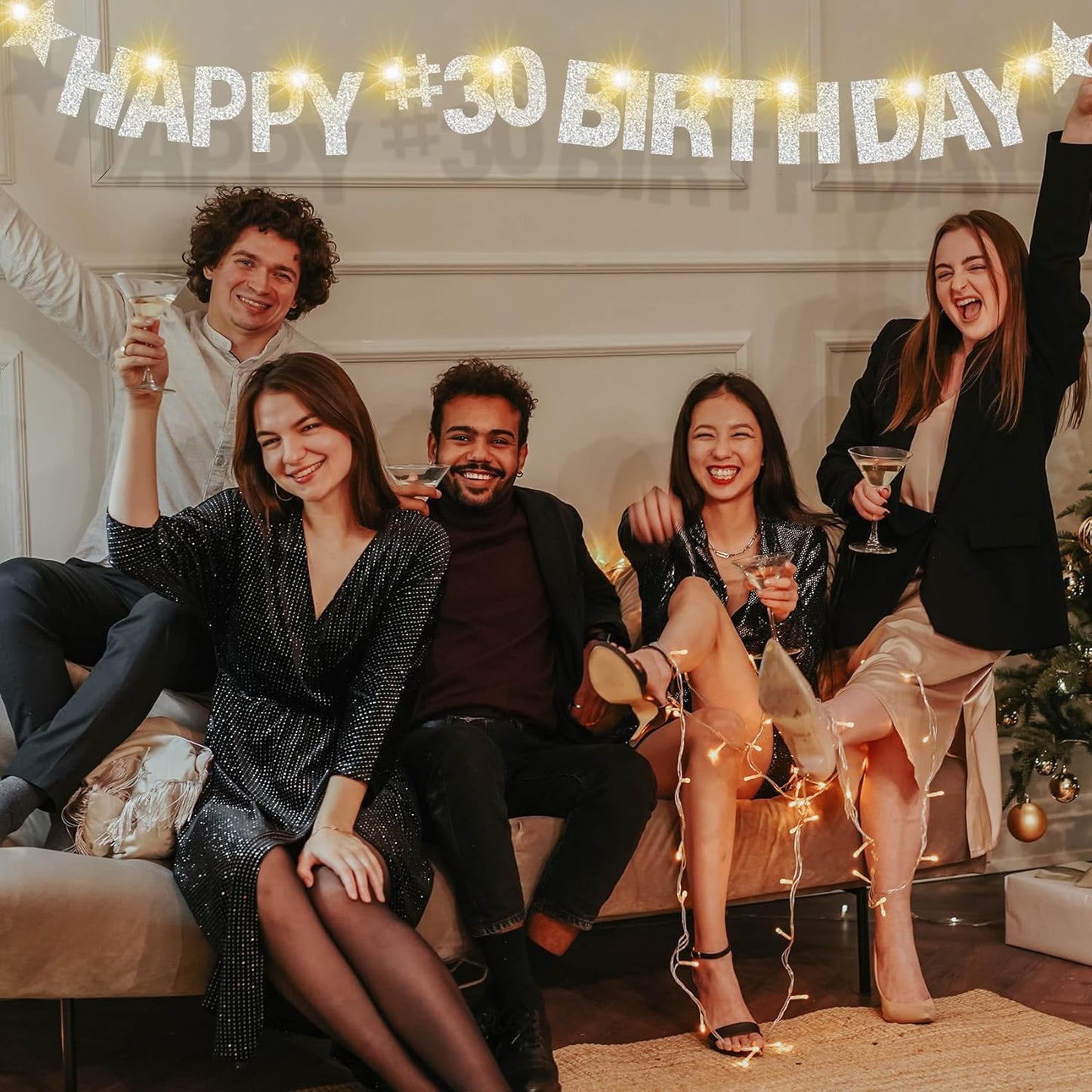 175Pcs DIY Glitter Customizable Banner Kit Happy Birthday Letter Banner Winter Wonderland Banners Snowflake Personalized Banners Decor Baby Shower Birthday Party Decorations Supplies(Glitter Silver)