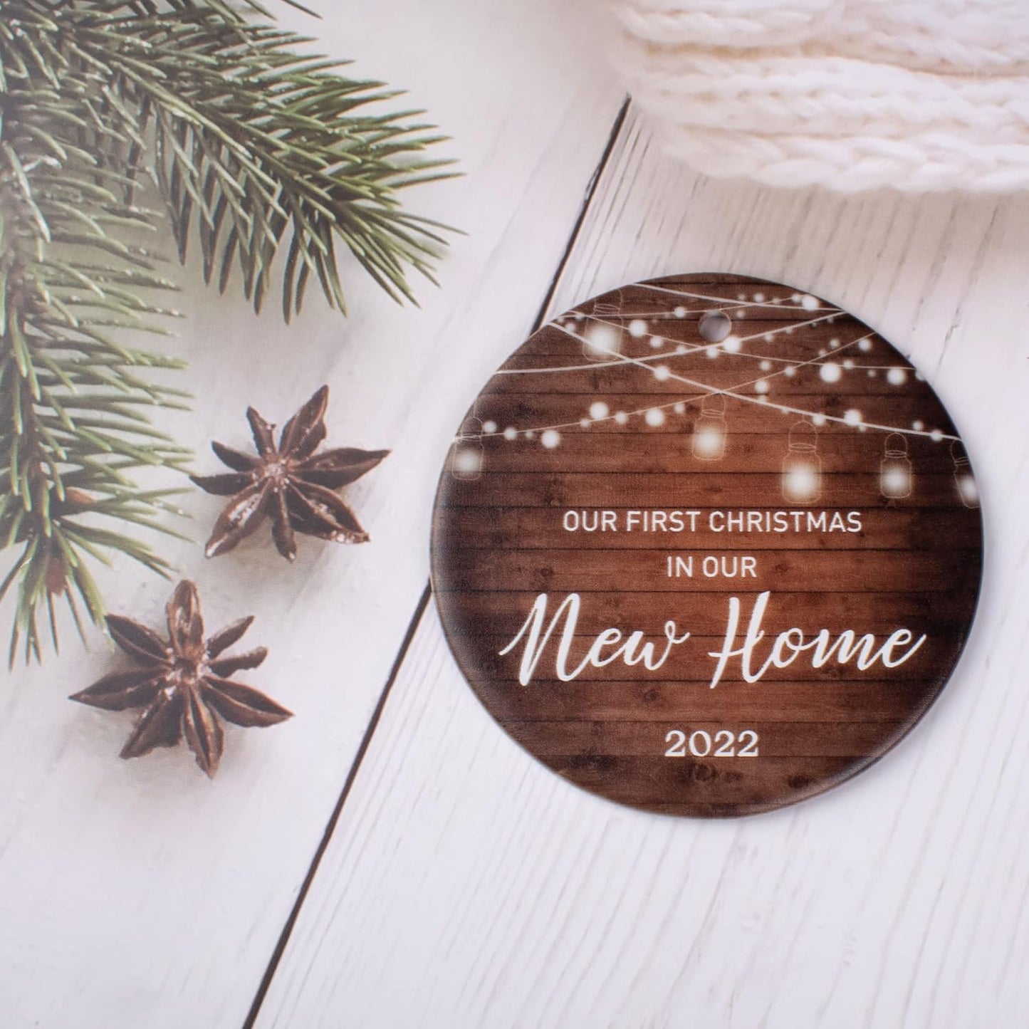 First Home Christmas Tree Ornament - 'Our First Christmas' Keepsake Decoration for New House