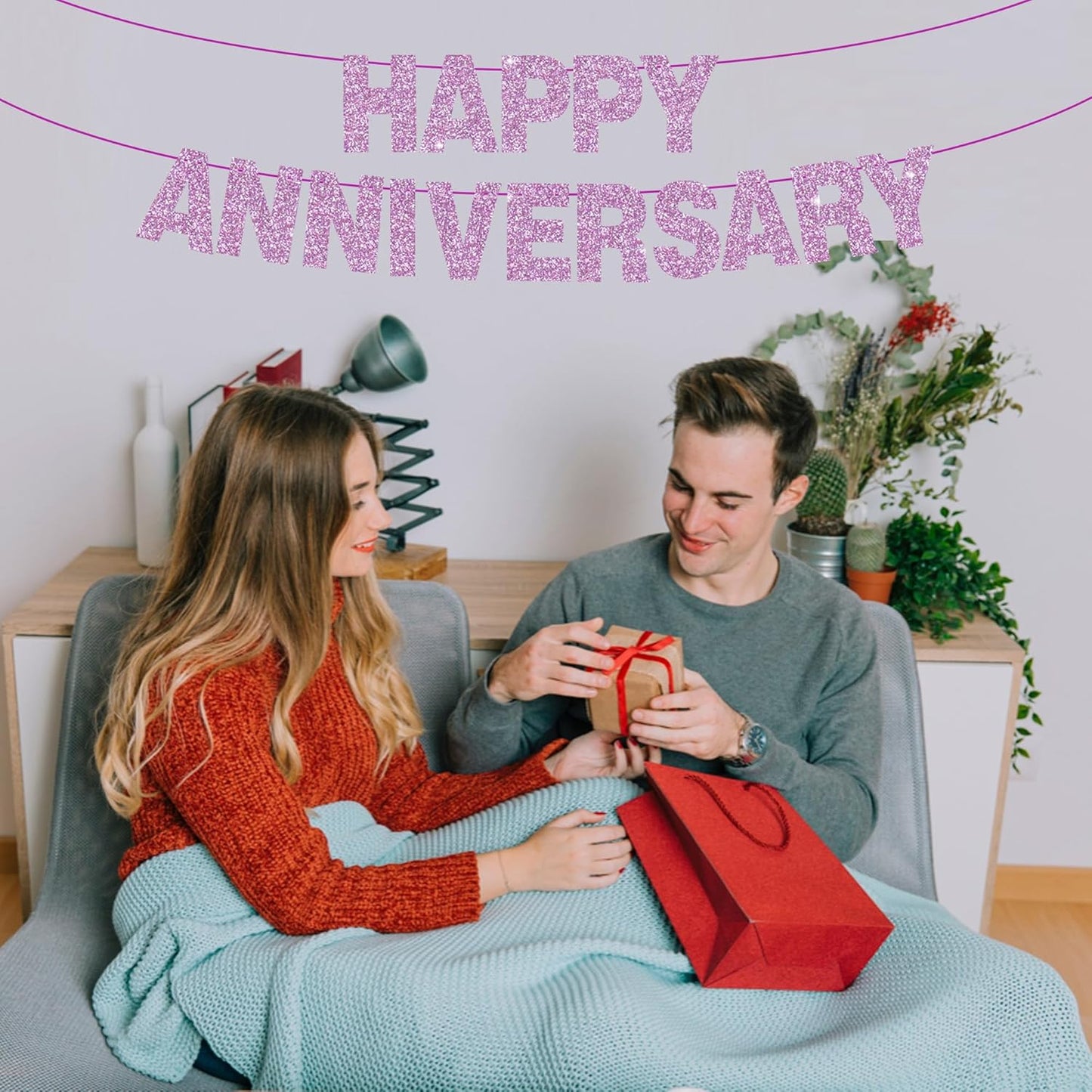 BEISHIDA 116 PCS A-Z Glitter Light Purple DIY Letter Banner Kit Make Your Own Banner,Including 111 Letters and Numbers 3 Rope and 7 Threading Device,Customized for Birthday Graduation Wedding Party Decor