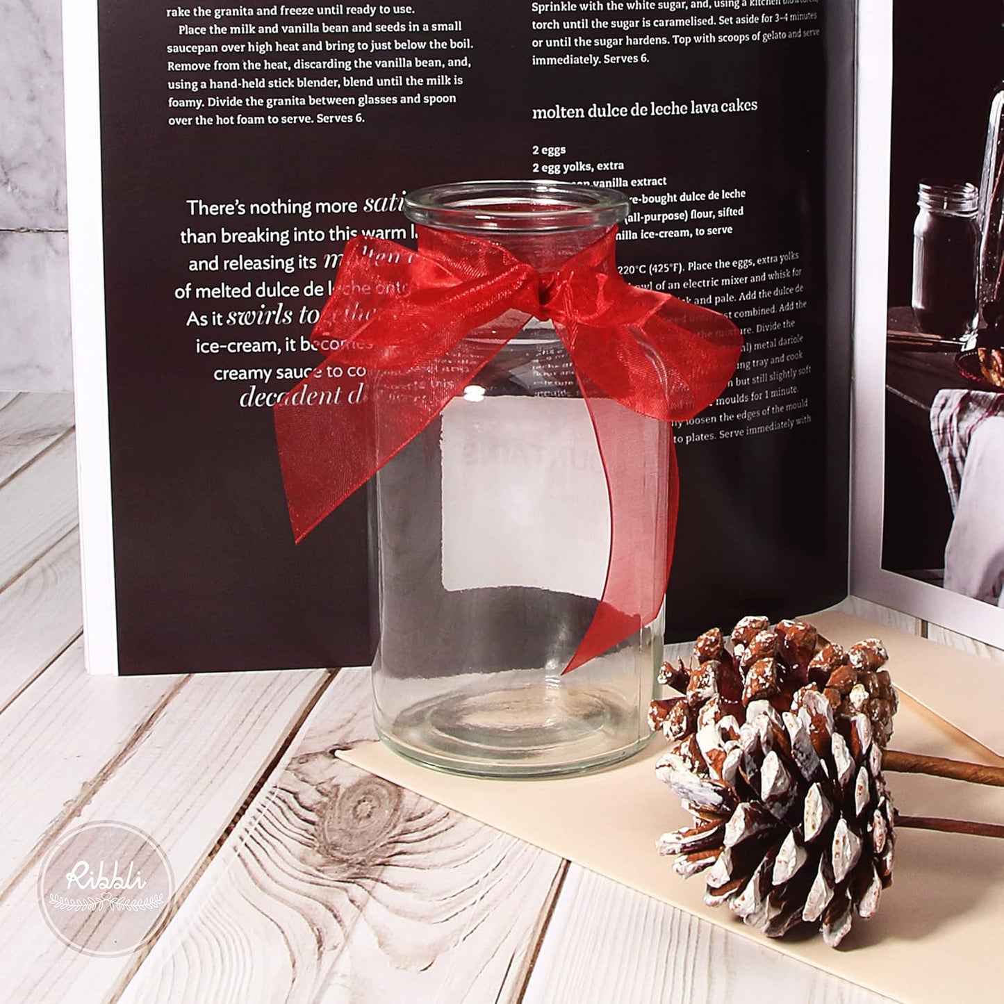 Ribbli Red Sheer Organza Ribbon,1-1/2 Inch x Continuous 50 Yard Use for Gift Wrapping,Bouquet Wrapping,Wedding Decoration,All Crafting and Sewing