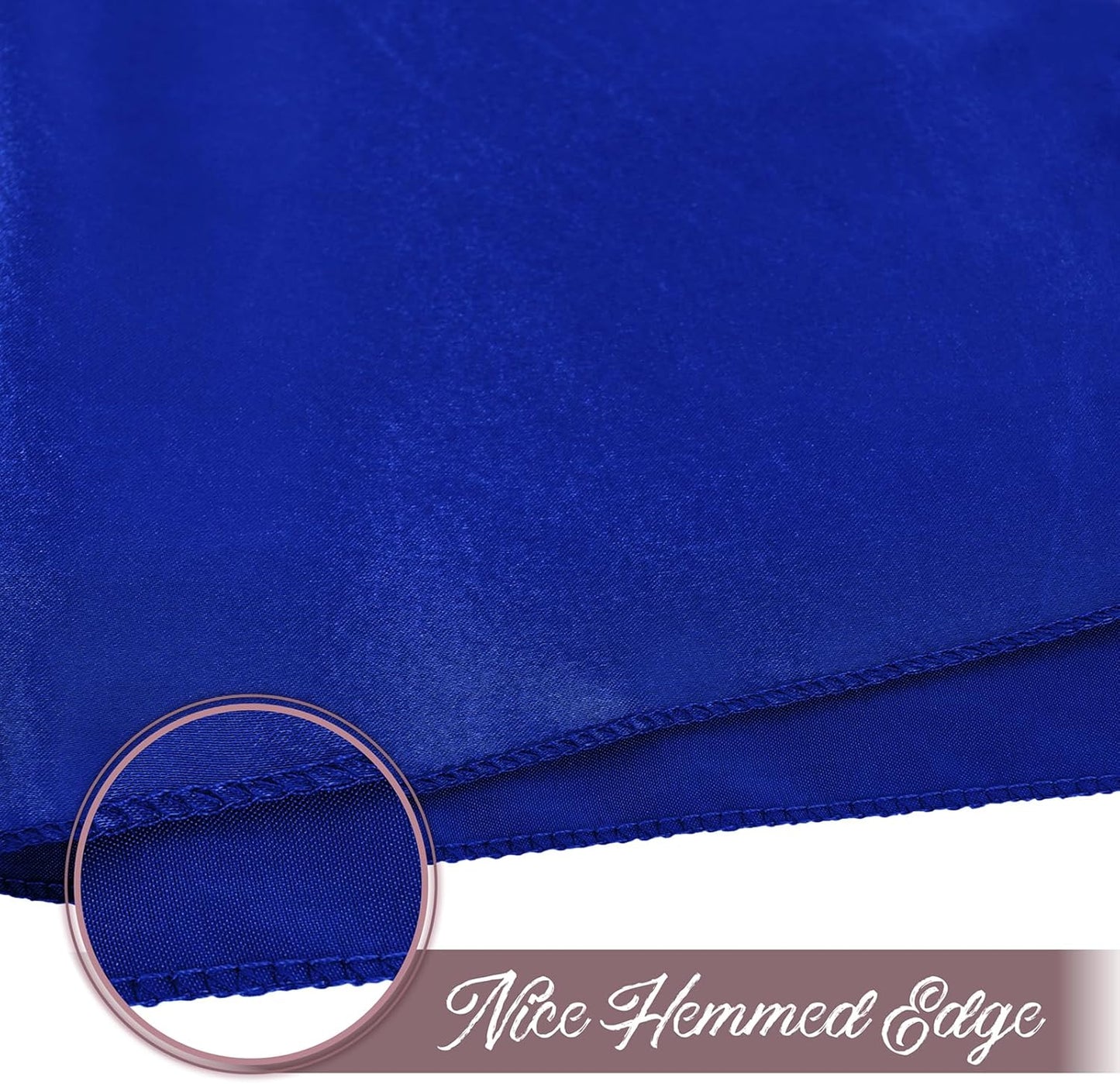 12 Pieces Royal Blue Satin Napkins, 17" x 17" Square Table Napkins, Silky Soft Smooth Washable Napkins for Restaurant, Weddings, Dinner, Party Decoration