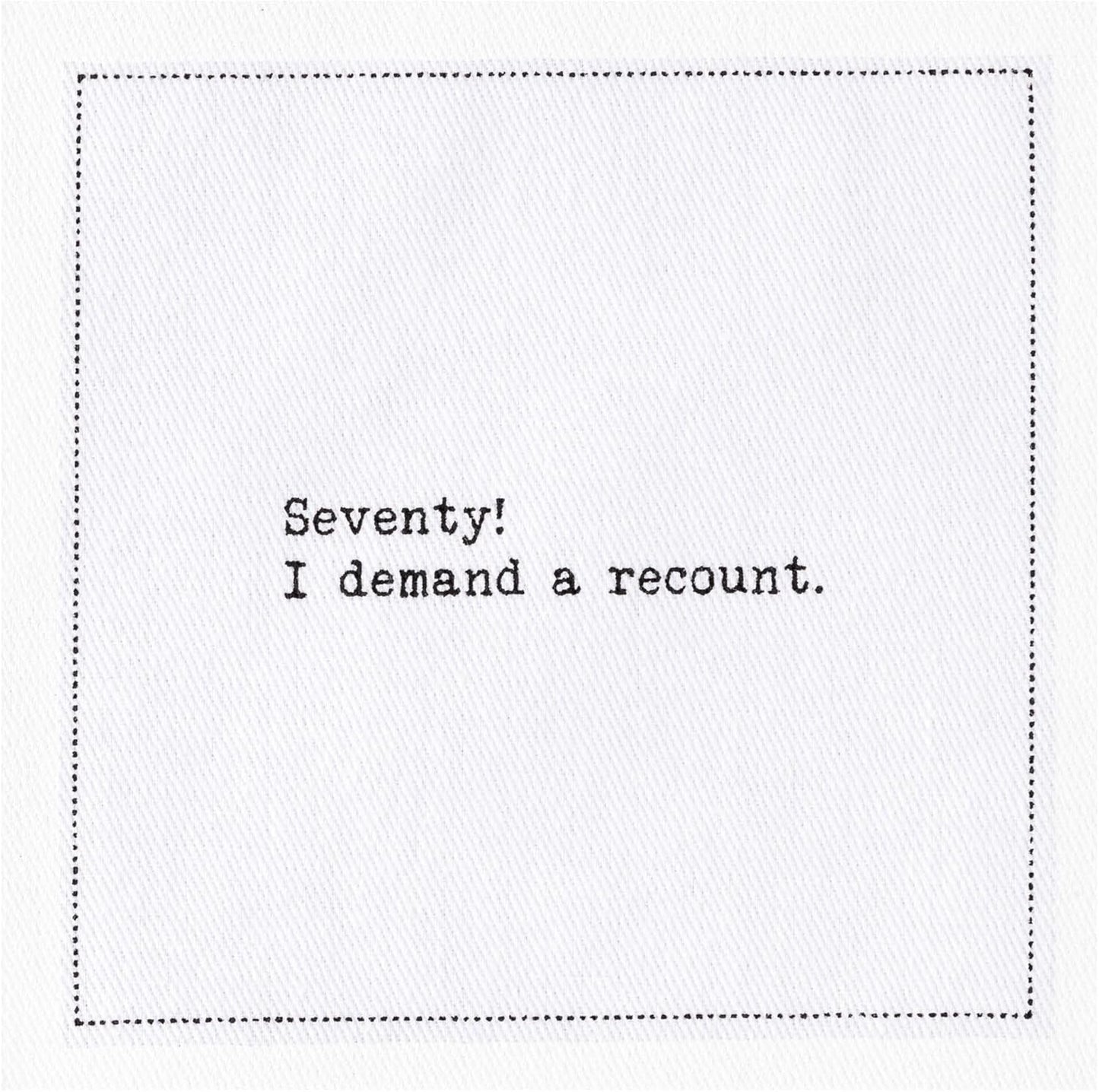 Five Star Napkins 70th Birthday Quotes White Cotton Cocktail Napkins, Beverage Napkins, Bar Napkins, Cloth Napkins, Party Napkins, Events, Holidays, Weddings, Birthdays, Disposable, 4.5" x 4.5"- (50x)