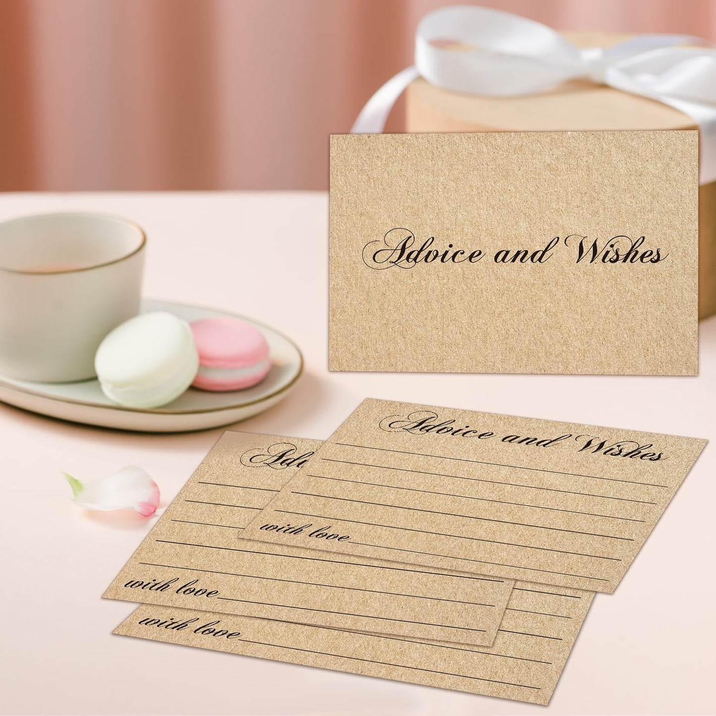 Advice and Wishes Cards, Double-sided Blank Cards Suitable for Weddings, Bridal Showers, Mr and Mrs, Baby Shower, Graduation with Minimalist Design, Pack of 25-01