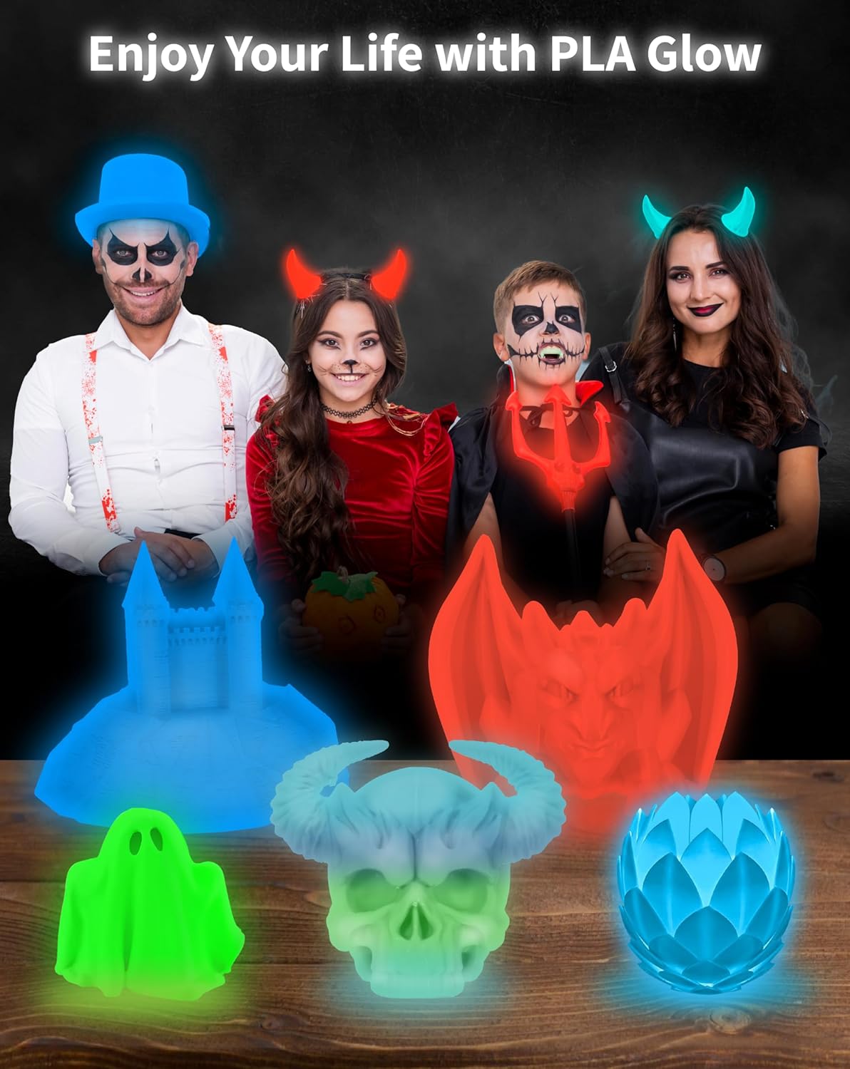 DURAMIC 3D PLA Glow Turquoise in The Dark Filament 1.75mm 1Kg, 3D Printing Luminous Filament 1.75mm Dimensional Accuracy +/- 0.02 mm, Fit Most FDM 3D Printers