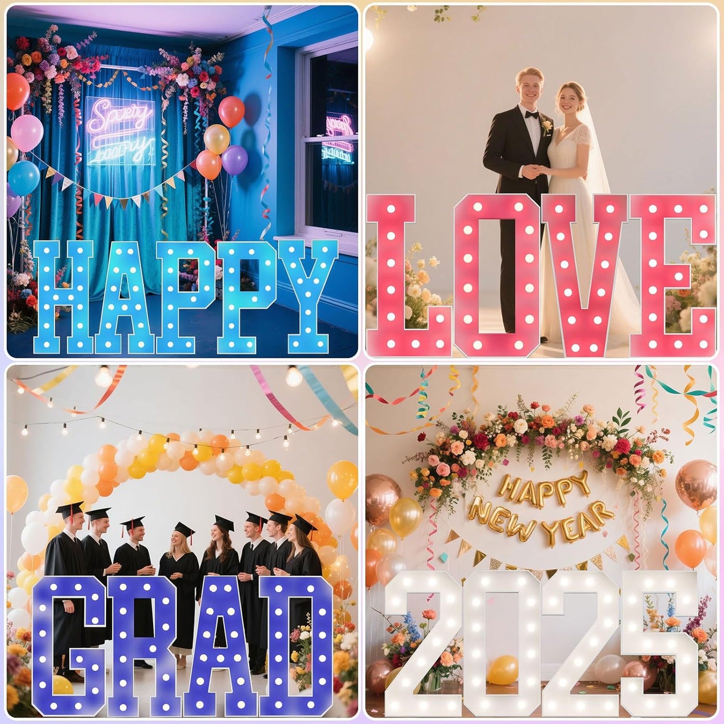 Ledido 4FT Marquee Light Up Letters, 34 Colors Changing Marquee Letter 4 Feet Tall with Remote, Big Letters for Party Wedding Graduation Birthday Decorations, Large Light Up Letter V