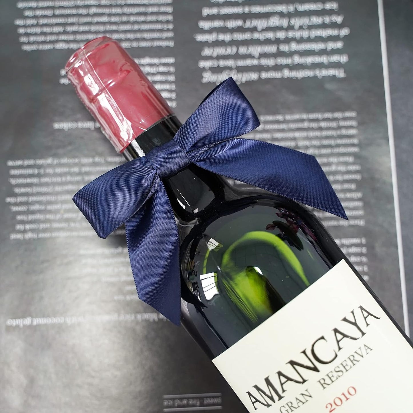 AIMUDI Navy Blue Satin Ribbon Twist Tie Bows 2.5" Pretied Bows Premade Craft Bows for Treat Bags Cake Pop Gift Wrapping Basket Wedding Favors Cookie Candy Bagging Baby Shower - 50 Counts