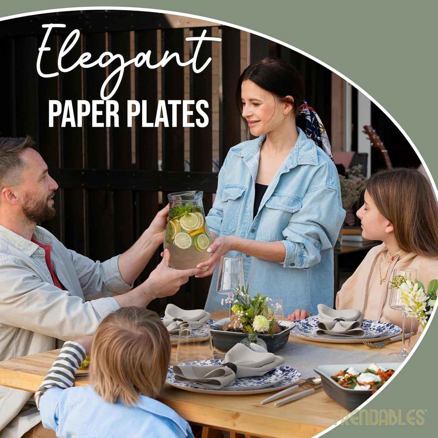 Trendables Heavy Duty Paper Plates Set For 16 Guests - 16 Each Of 8-inch And 10-inch Disposable Plates For Party - Fancy 32 Piece Dinnerware Set For All Occasions | Floral Design, Bluebelle