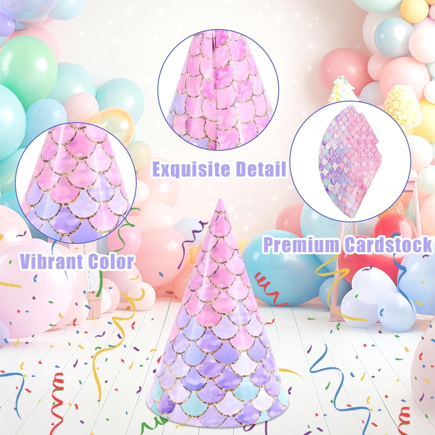 CANREVEL 12 PCS Party Hats for Kids and Adults, Party Headwear, Happy Birthday Hats, Birthday Party Decorations