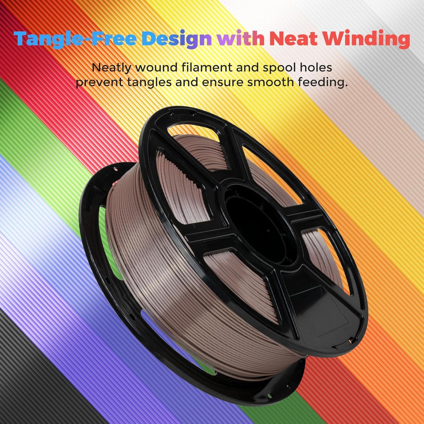 Flashforge 3D Printer Filament Silk PLA 1.75mm 1kg Spool-Dimensional Accuracy +/- 0.02mm (Coffee)