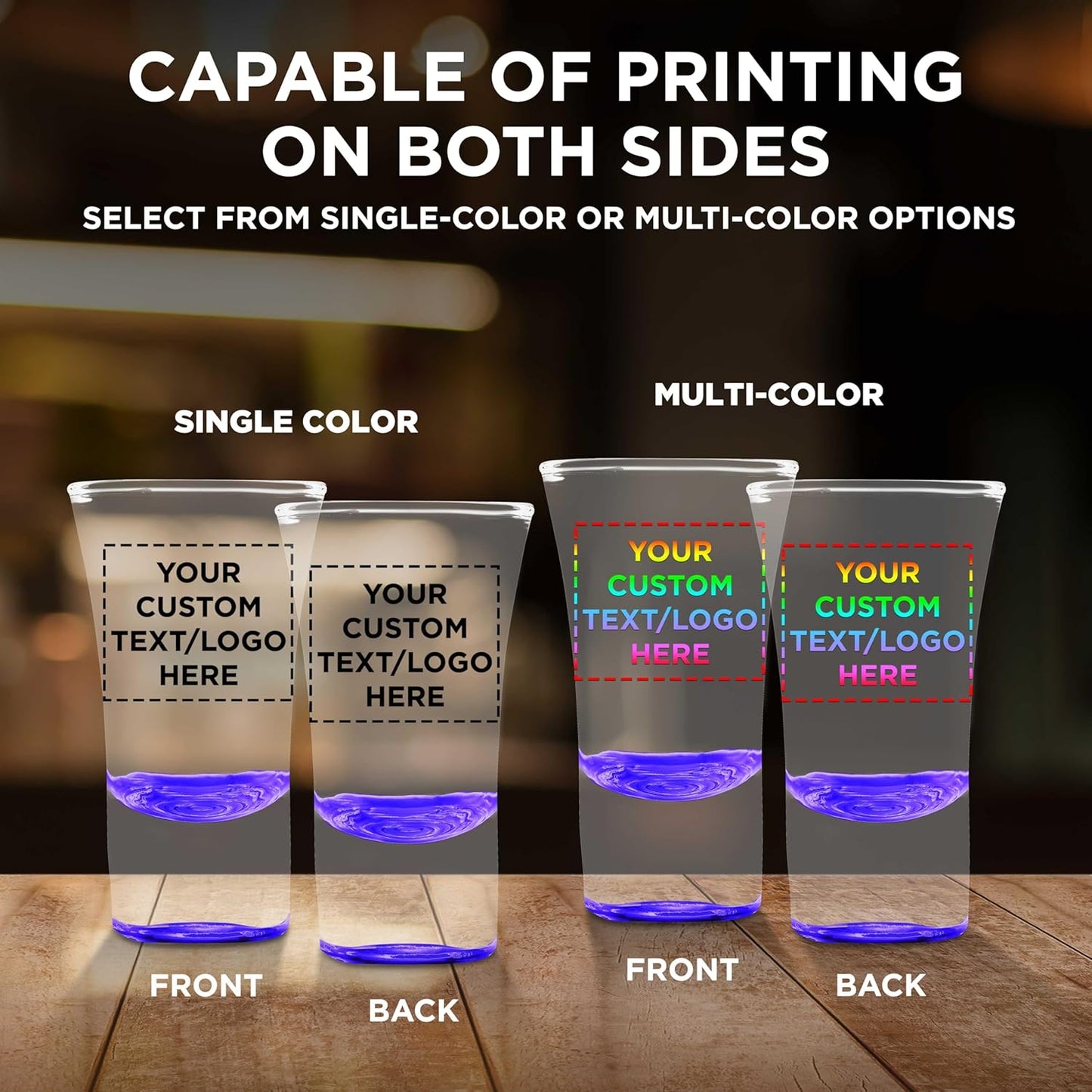 Custom 2 oz. Lord Shooter Etched Shot Glasses, 10 pack, Personalized Text, Logo, 21st Birthday Party, Lounge Glassware, Purple