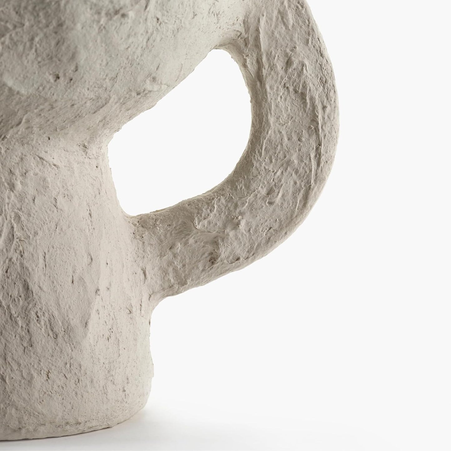 Serax Decorative Vase with Handles | Earth interior accessories by Marie Michielssen | White Paper Mache Home Decor Living Room on Coffee Table | Kitchen Decorations | Entryway Table Decor Shelf Pot S