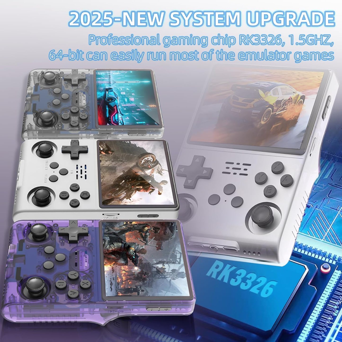 R40S PRO Retro Gaming Console, 30000+ HD Games Handheld Game Console, 3800mAh Rechargeable Mini Retro Video Console with 256GB TF Card, Portable Pocket Arcade (White)