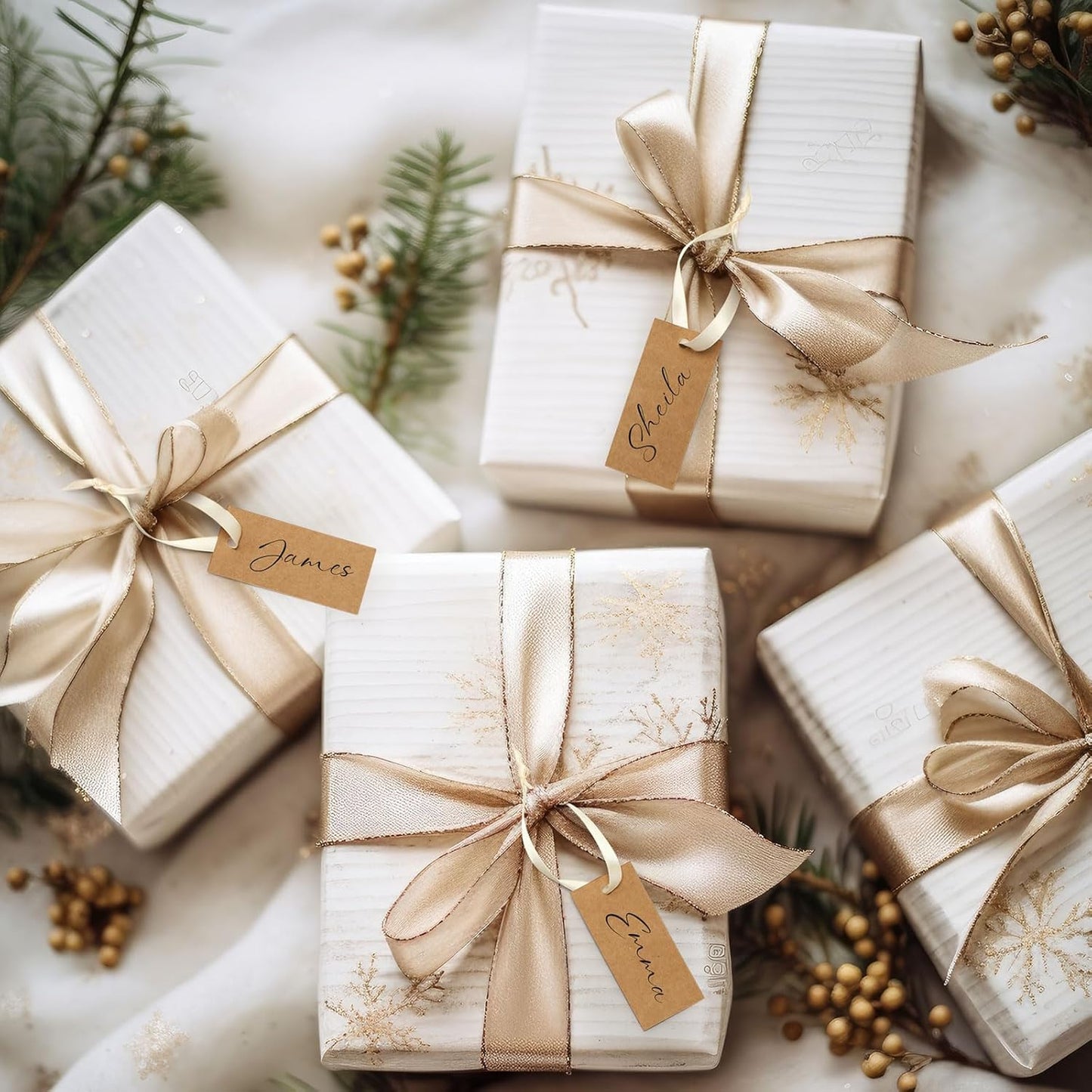 50 Pcs Name Place Cards for Table Setting Blank Wedding Place Cards with Satin Ribbon 1.57 x 3.54 Inch Hanging Gift Tags for Wedding Dinner Banquet Party Table Setting Supplies (Kraft)