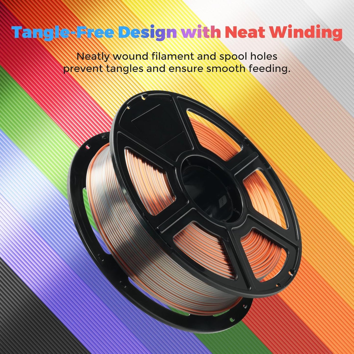 FLASHFORGE Silk Tri-Color Filament, Gold, Silver and Copper 3 in 1 Coextrusion Silk PLA Filament 1.75mm, 3D Printer Filament Color Change 1kg(2.2lbs) Spool, Dimensional Accuracy +/- 0.02mm