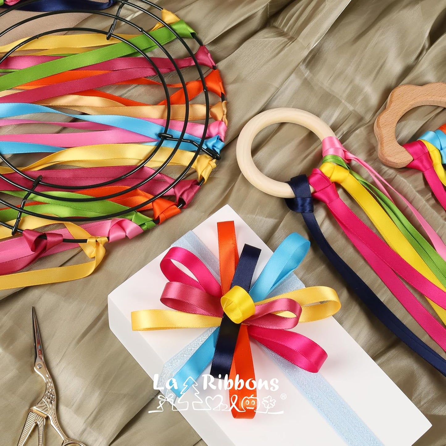 LaRibbons 3/8 Inch 25 Yard Double Faced Satin Ribbon,Black Small Satin Craft Fabric Ribbon for Gift Wrapping Floral Bouquets Wedding Party Decoration