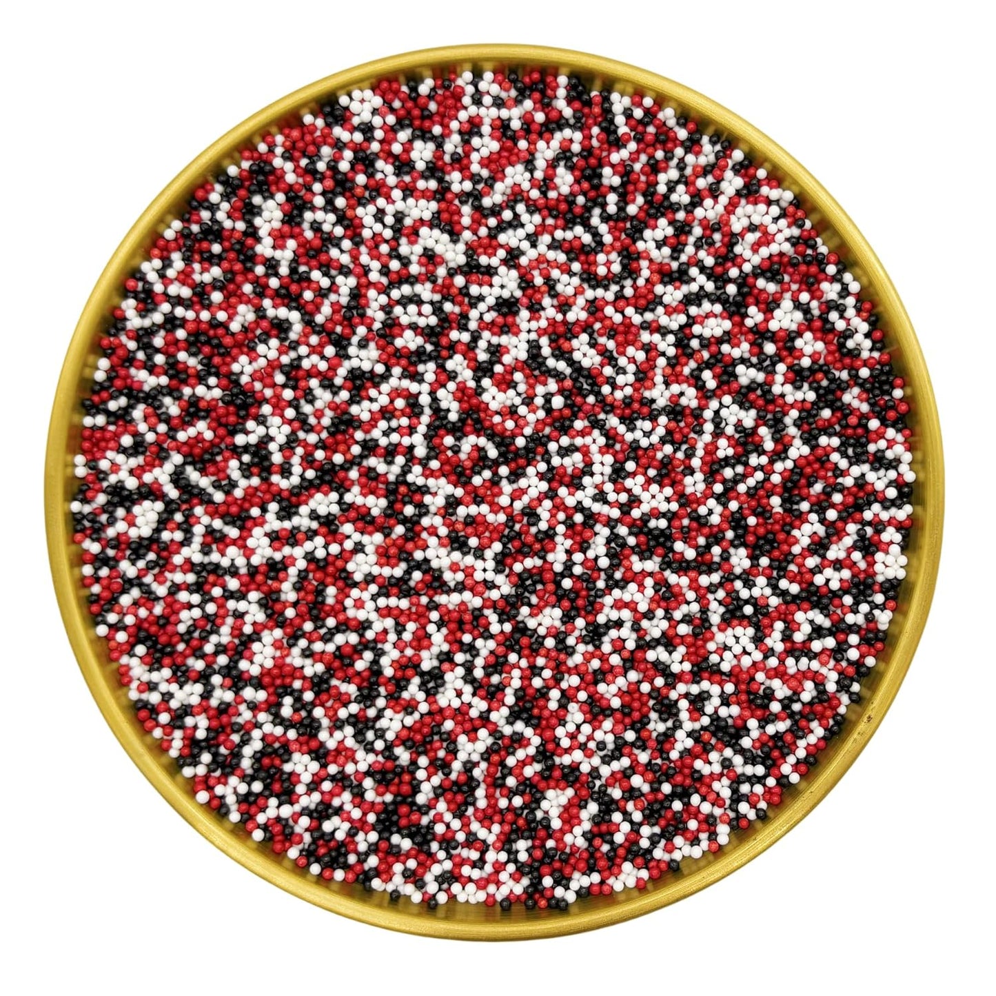 Dynastang 2mm Red & Black & White Pearls Sprinkles Edible Pearls Cake Decorating Stars Cake Decorations Cupcake Toppers Cookie Decorating Perfect for Cakes, Cupcakes, Desserts Toppings 3OZ