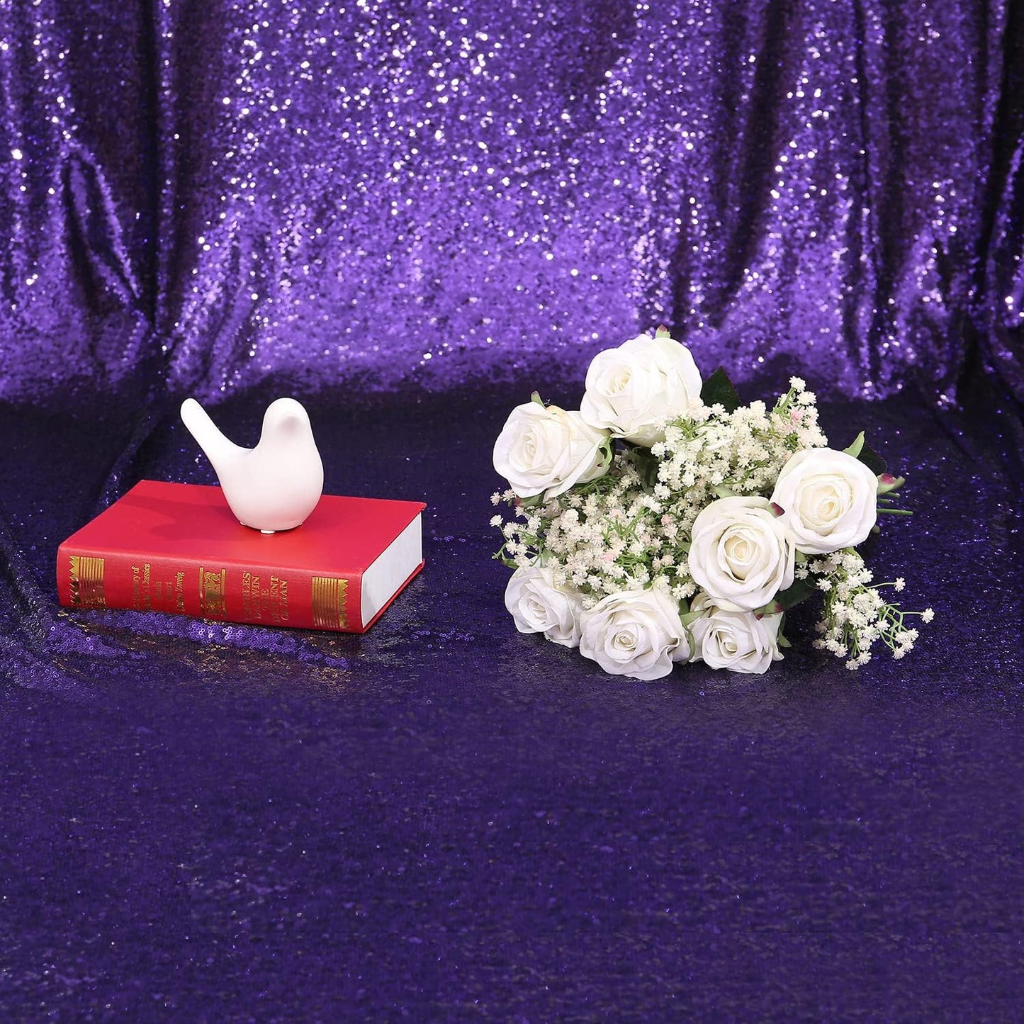 Poise3EHome Purple Sequin Backdrop, 10Ft x 10Ft Glitter Photography Background Curtains for Halloween Party Wedding Birthday Christmas Thanksgiving Decoration