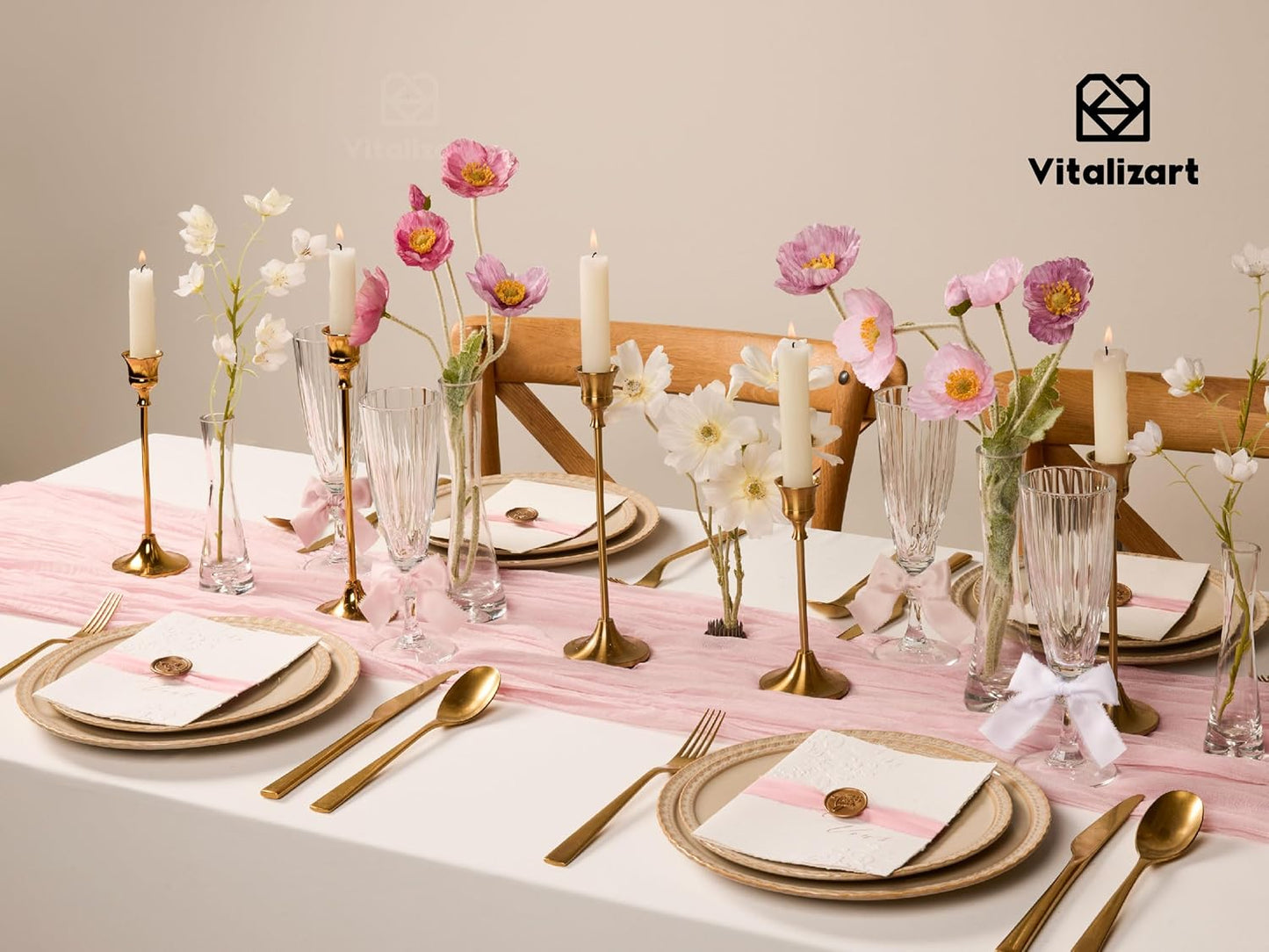 Vitalizart Silk Like Satin Ribbon 1 inch x 25 Yard Pink & Nude Handmade Frayed Ribbons for Gift Wrapping Baby Shower Wedding Bridal Bouquets Holiday Decor