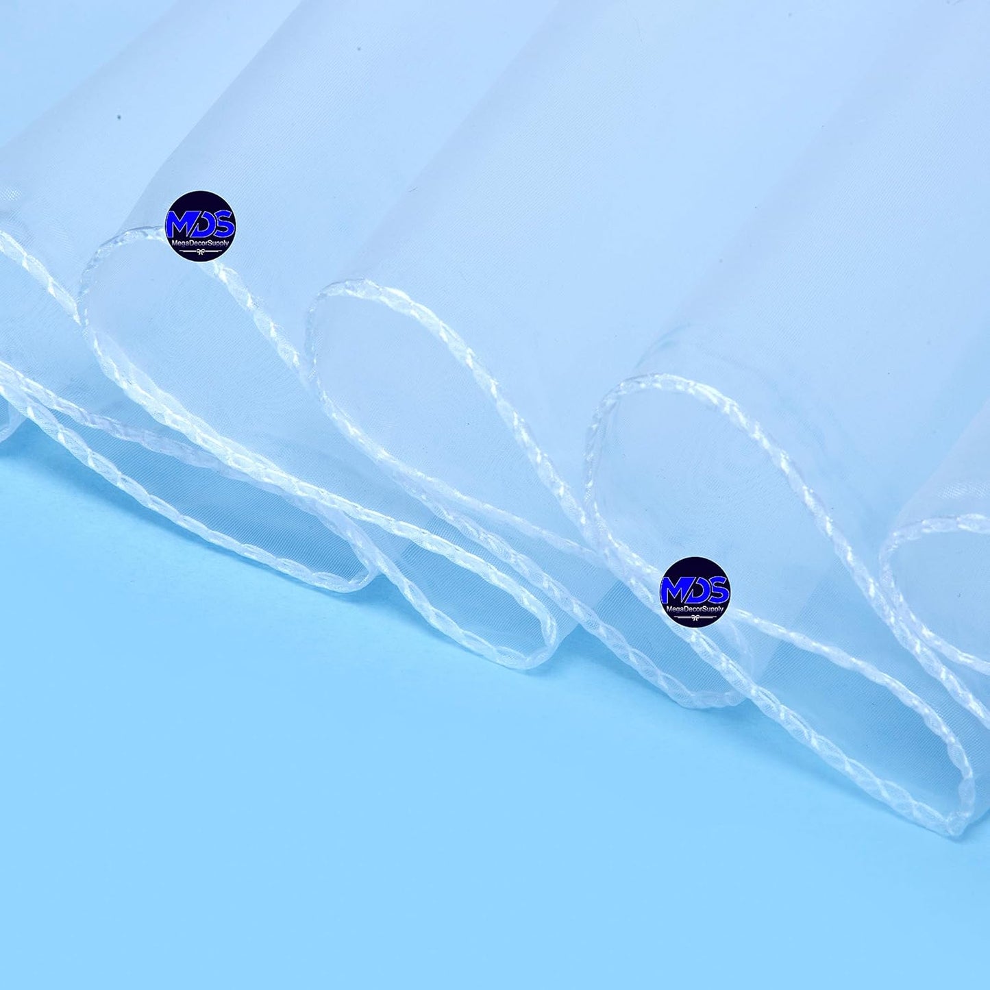 MDS Pack of 10 PCS Organza Chair Sashes Wider Dining Chair Bows Ribbon Tie Back for Wedding Party Birthday Bridal Shower Reception Event Banquet Home Chair Cover Decoration - White