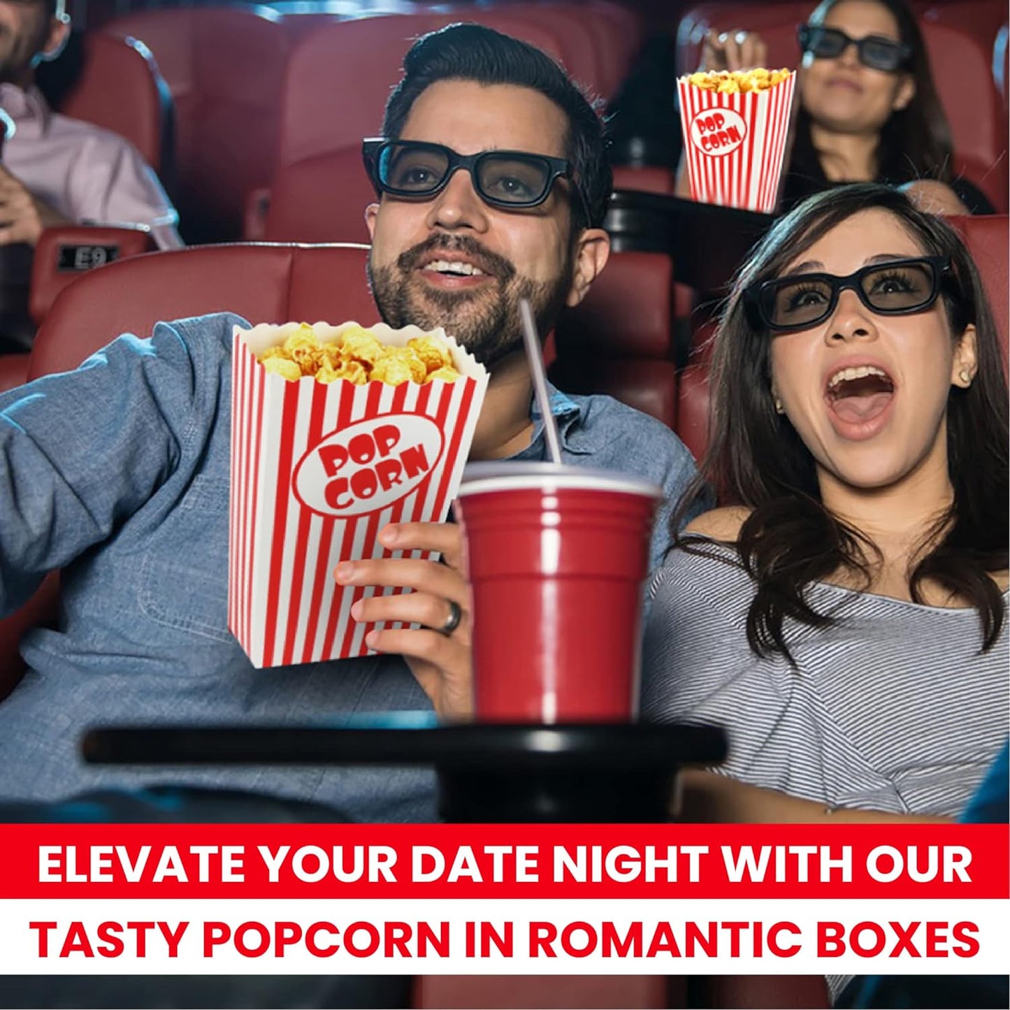 25 Pcs Small Popcorn Boxes for Party 5.5 Inches Tall Red & White Striped Popcorn Bags Mini Popcorn Buckets & Popcorn Bowl for Movie Theater, Home, Carnival Decorations (25)