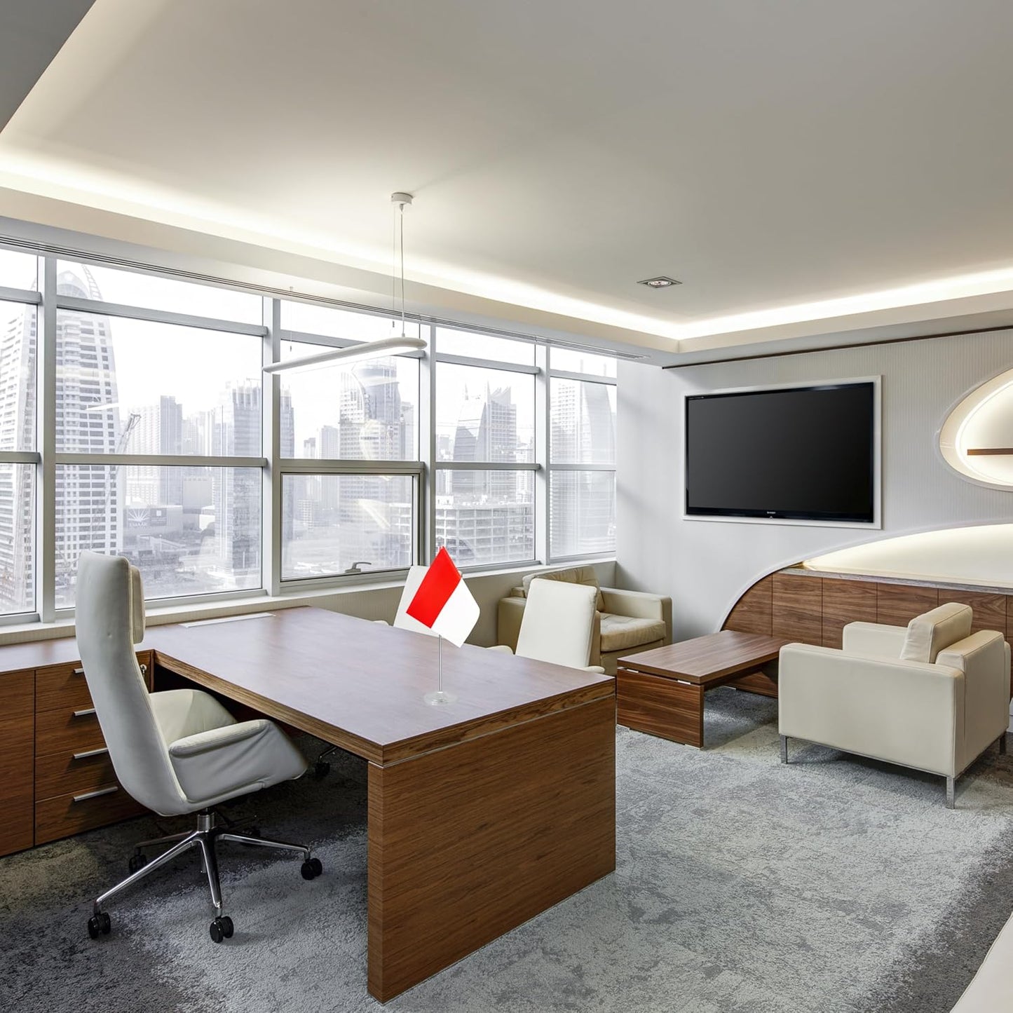 Indonesia Desk Flag, Indonesian Table Office Flag with Metal Pole and Stand Base, International Country Flags, Festival Event Celebration, Classroom Meeting Desktop Decor (Indonesia)