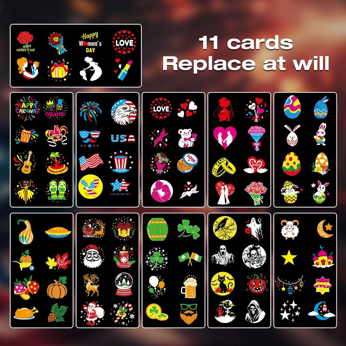 Christmas and Halloween Projector Lights Outdoor Holiday Decoration for Christmas, Halloween, Easter, Independence Day, Thanksgiving, New Year & Birthday Parties