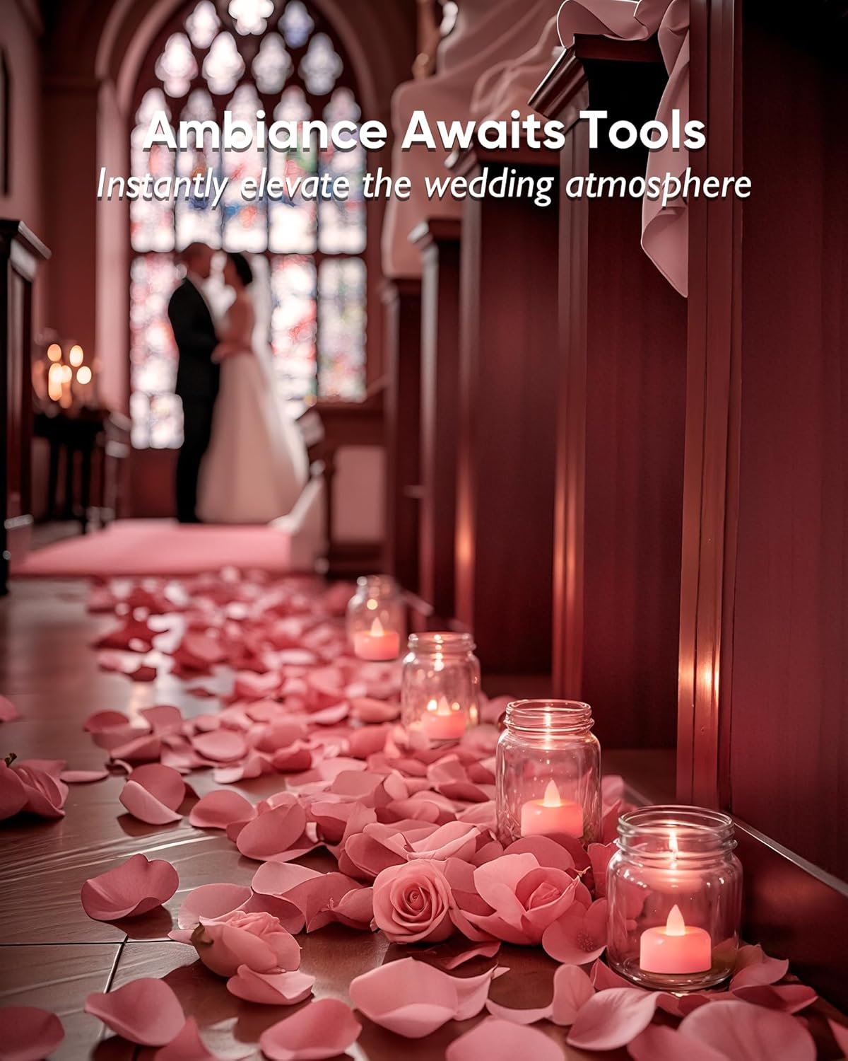 Amagic 12 Pack Pink Flameless LED Tea Lights Candles Battery Operated, Electric Fake Tealight Candles for Votive, Wedding, Table Centerpiece, Theme Party, Aniversary, Proposal, Christmas, Pink Base