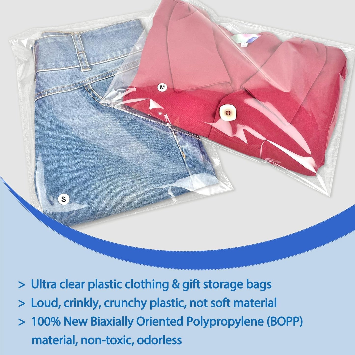 PigPotParty 10"x13" Self-Sealing Clear Cellophane T-Shirt Bags with Adhesive, 100 Pack Plastic Cello Packaging for Clothes, Gifts, Magazines, A4, Envelope, Letter & Small Business Use