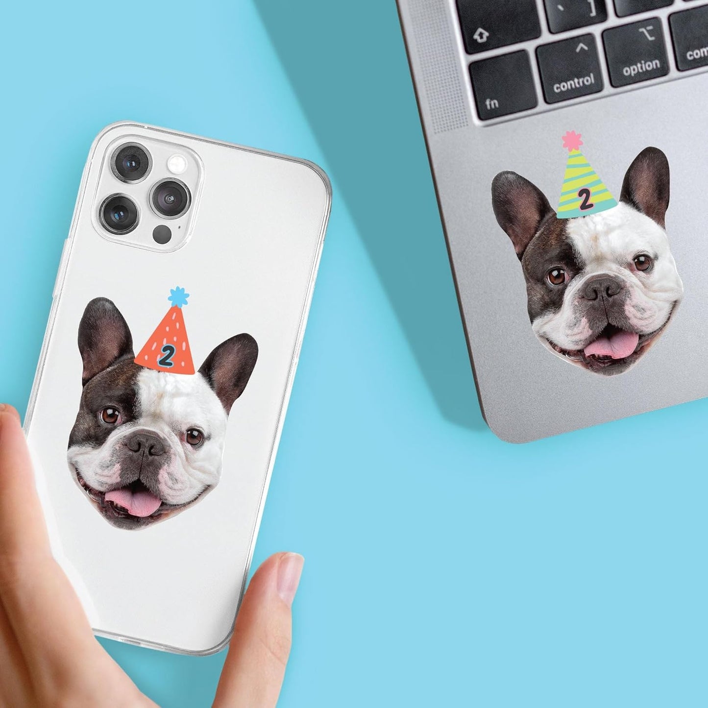 Big Dot of Happiness Custom Photo Party Time - Happy Birthday Party Favors - Fun Face Cut-Out Stickers - Set of 24