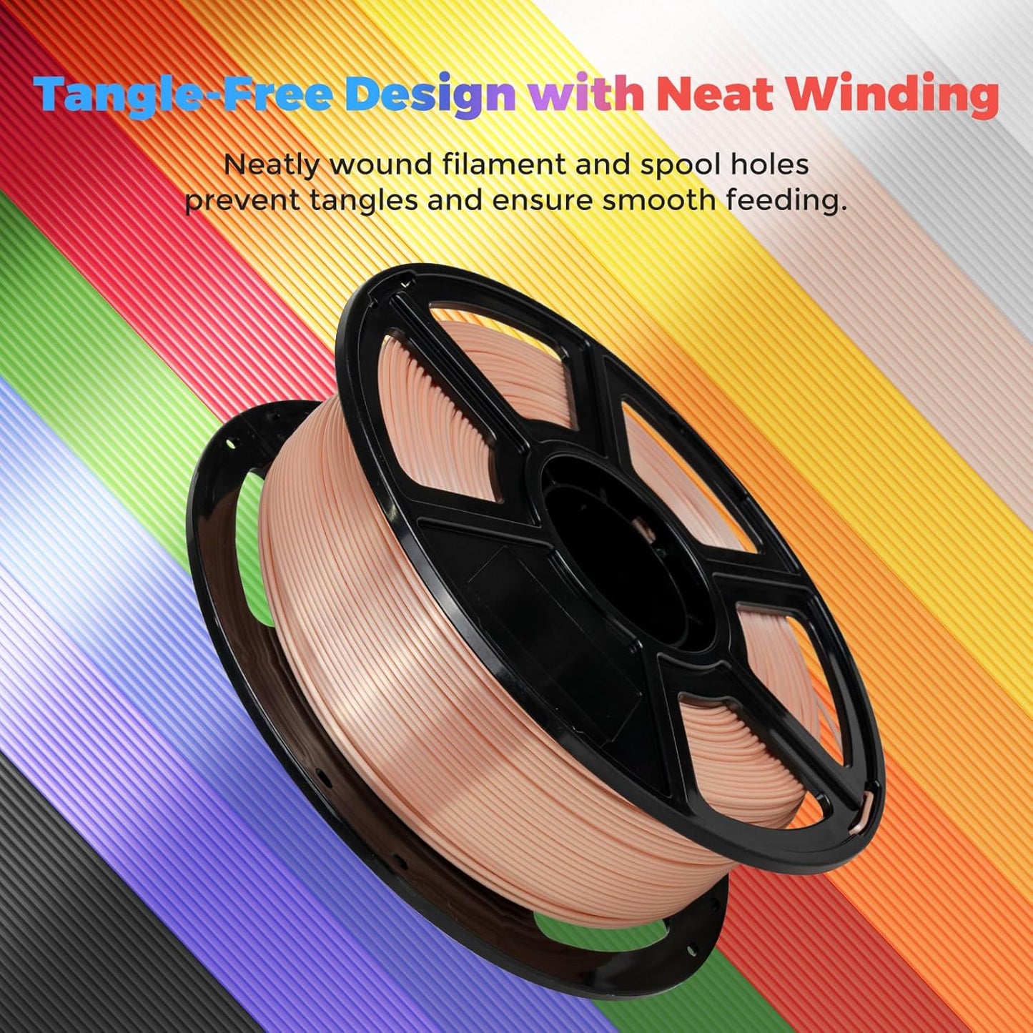 Flashforge 3D Printer Filament Silk PLA 1.75mm 1kg Spool-Dimensional Accuracy +/- 0.02mm (Skin)