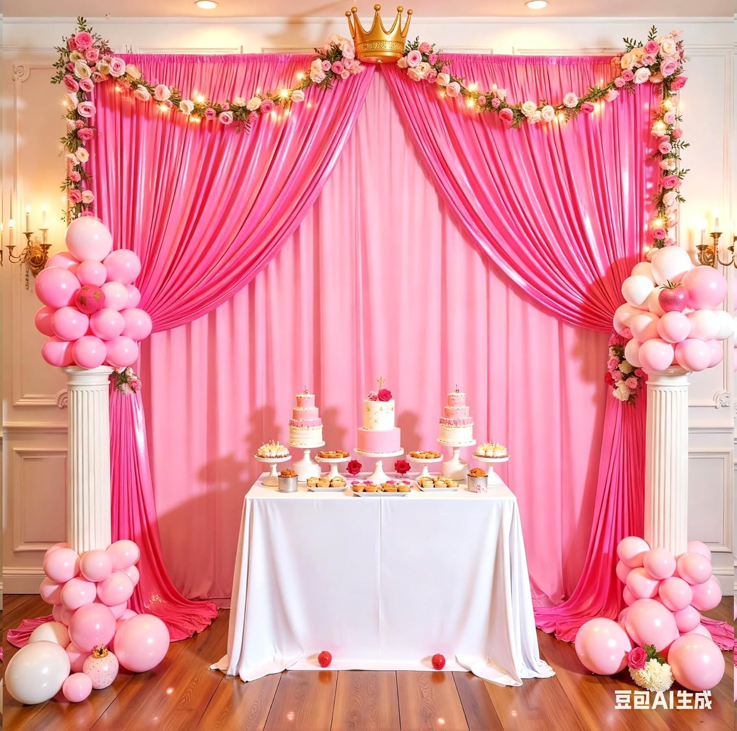 20ftx10ft Hot Pink Sequin Backdrop Curtain for Parties, Wrinkle Free Thick Glitter Sparkle Photo Backdrop Drapes 4 Panels 5x10FT Shimmer Back Drop Cloth for Wedding Birthday Photography Background