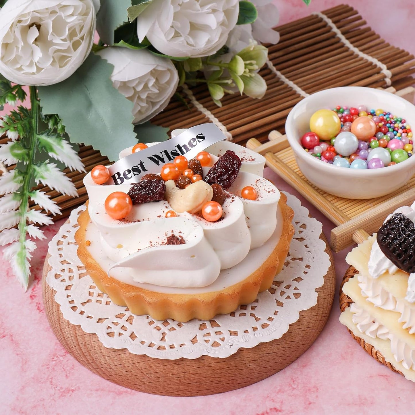 Pink Pearl Sprinkles for Cake Decorating, 11.3 Oz Edible Pearls Sugar 4 Sizes Gift Box Set for Baking Cookie Ice Cream Cupcake Toppings