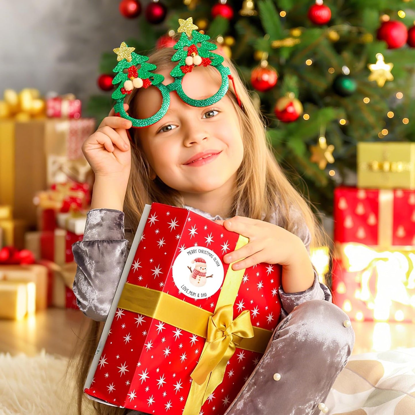 callie moment Personalized Christmas Stickers, Custom Name Waterproof Christmas Gift Tags for Gift Box Holiday Decorations, Stockings, Party Favors (Santa Claus 4)