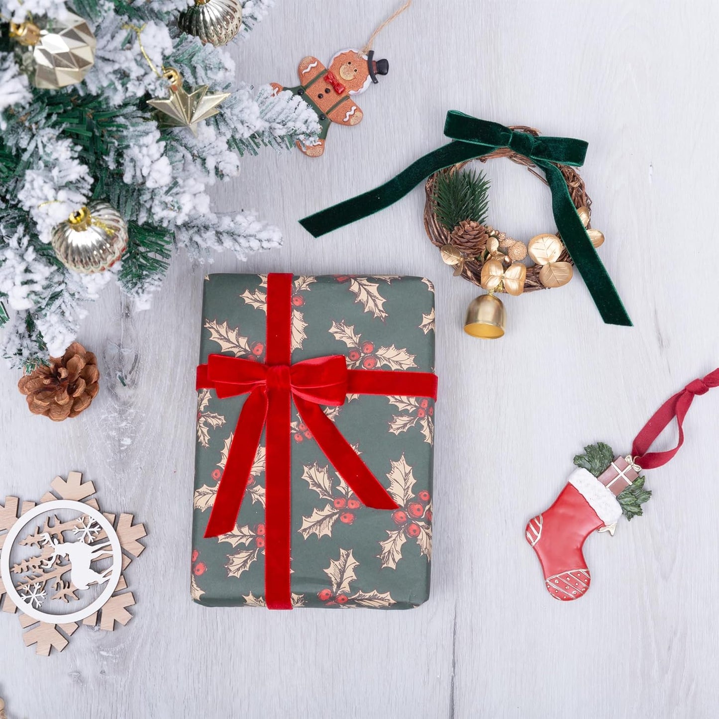 Vintage Hunter Green Velvet Ribbon, 5/8 Inch X 25Yd