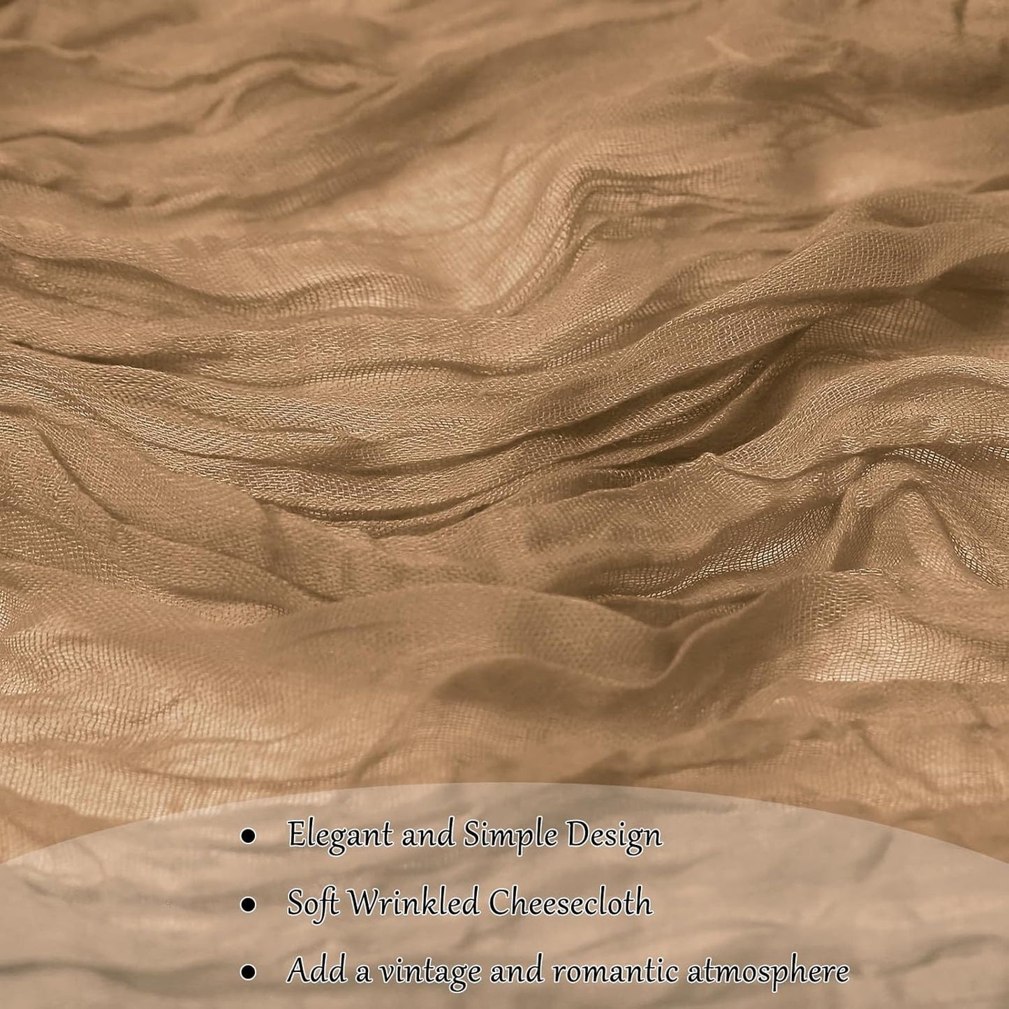 10-Pack Khaki Cheesecloth Table Runners – 10FT (35x120 Inch) Boho Rustic Gauze Fabric Cheese Cloth Table Runner for Weddings, Baby Showers, Bridal Shower, Farmhouse & Birthday Party Decor