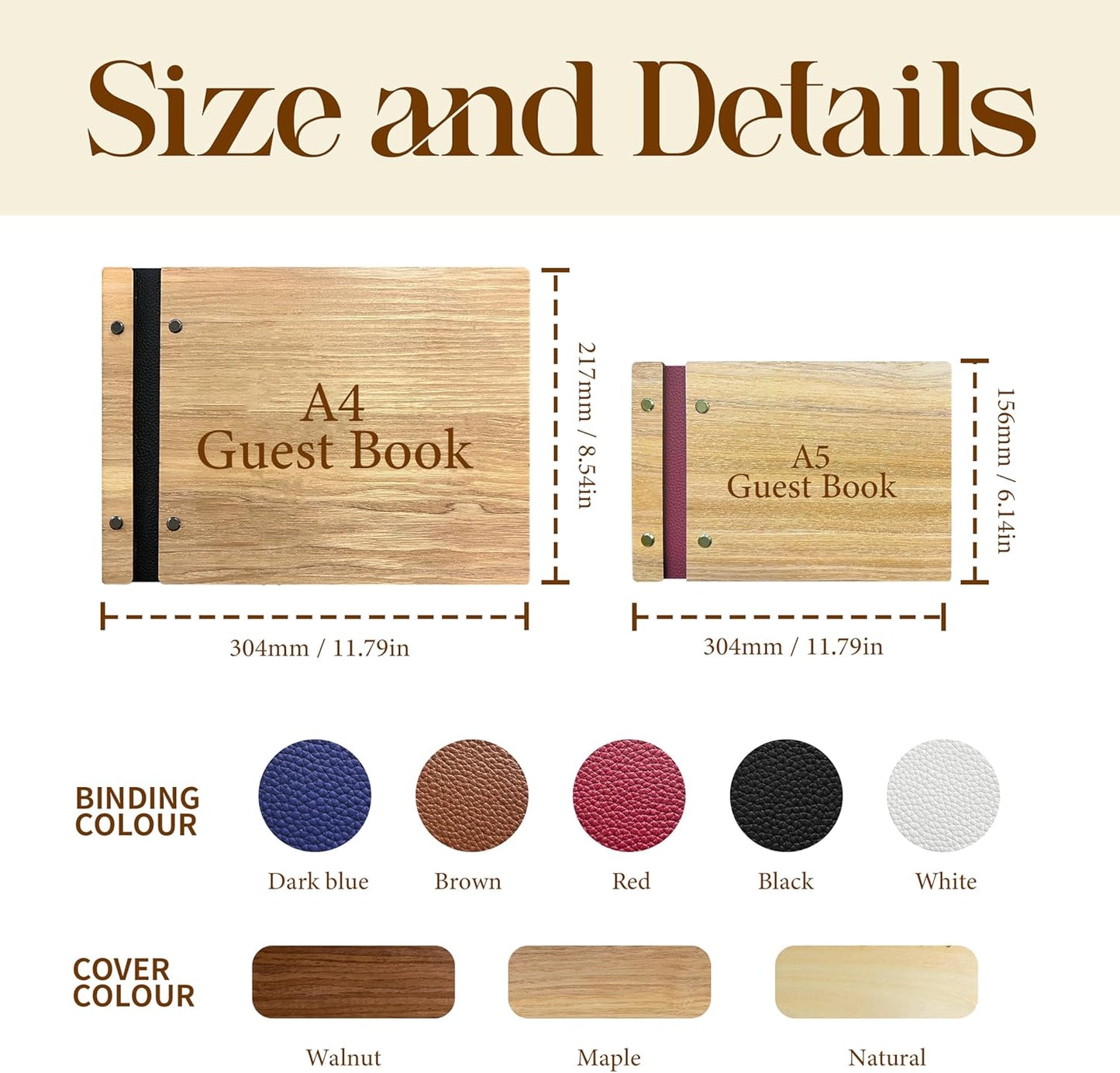 Personalized Wooden Wedding Guest Book, Custom Reception Sign Wooden Guestbook, Wedding Anniversary Birthday Decoration Supplies, Ideal for Photo Wedding Album, Photobooth Guestbook (Maple Wood)