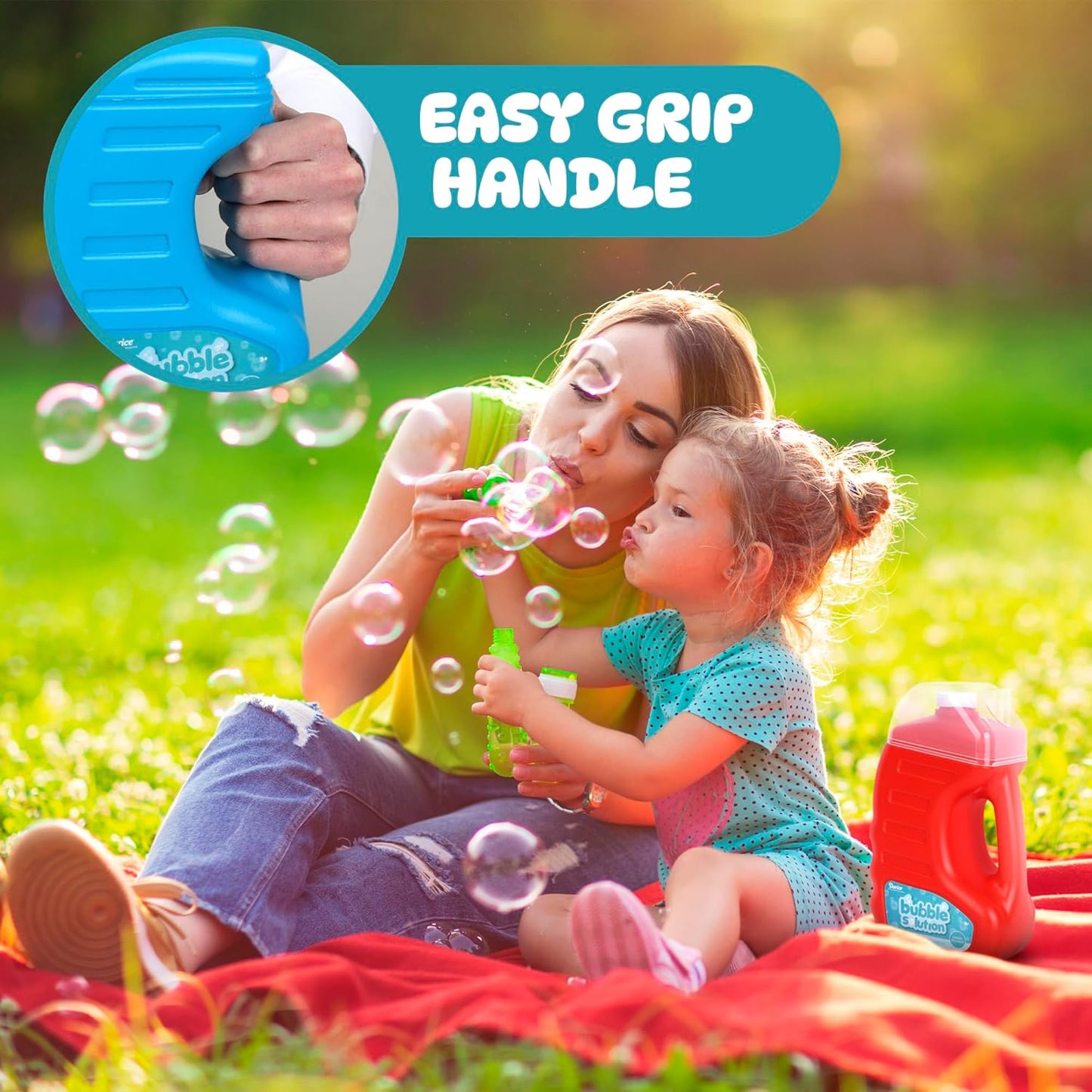 Darice Bubble Solution 4 Pack (256oz) Refill for Bubble Machines & Blowers - Easter, Weddings, Birthdays, Outdoor - 8 Big Bubble Wands Included - Non-Toxic Safe for Toddlers & Kids