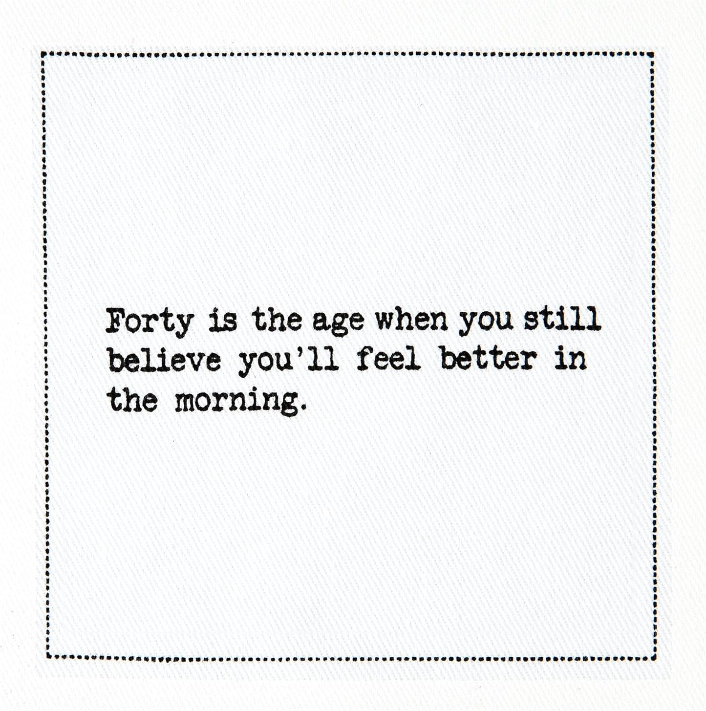 Five Star Napkins 40th Birthday Quotes White Cotton Cocktail Napkins, Beverage Napkins, Bar Napkins, Cloth Napkins, Party Napkins, Events, Holidays, Weddings, Birthdays, Disposable, 4.5" x 4.5"- (50x)