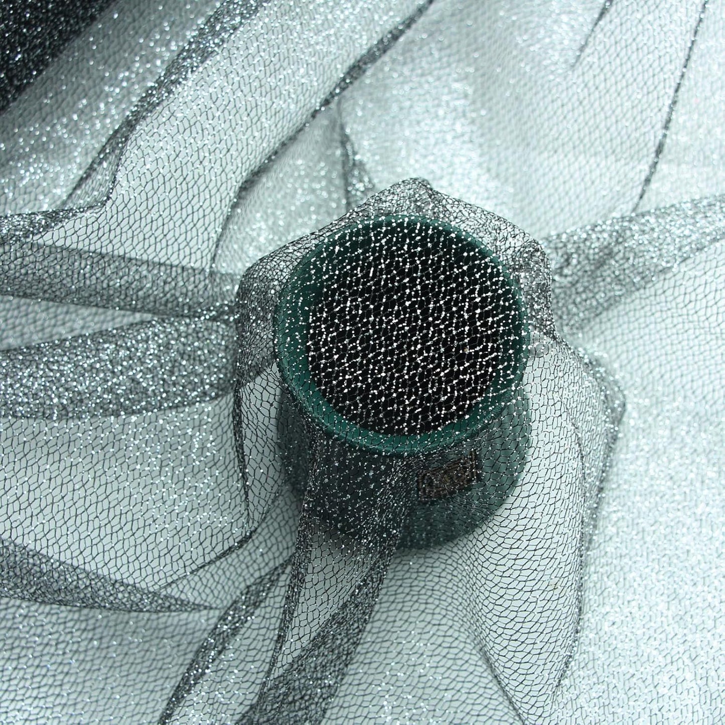 Glitter Tulle Fabric 56 Inch by 5.5 Yards Fabric Tulle Bolt for Wedding Christmas Decorations DIY White Tutu Baby Shower Table Skirt Ceiling Decor Birthday Party Craft Supplies-Black