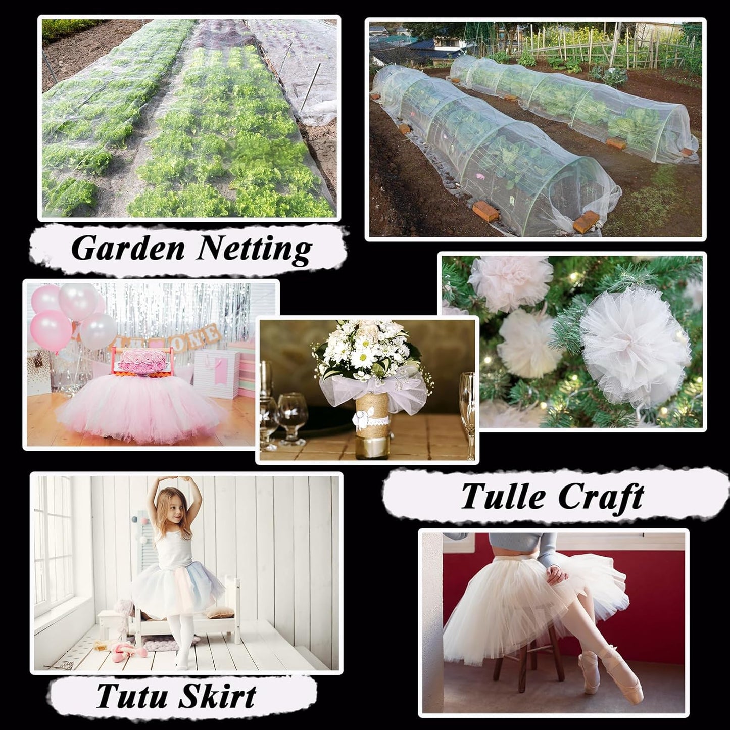 White Tulle Fabric 54 inch x 40 Yards (120ft) Draping Mesh Tulle Bolt for Wedding, Party Decorations, Garden Netting, Table Runner, Craft Supplies