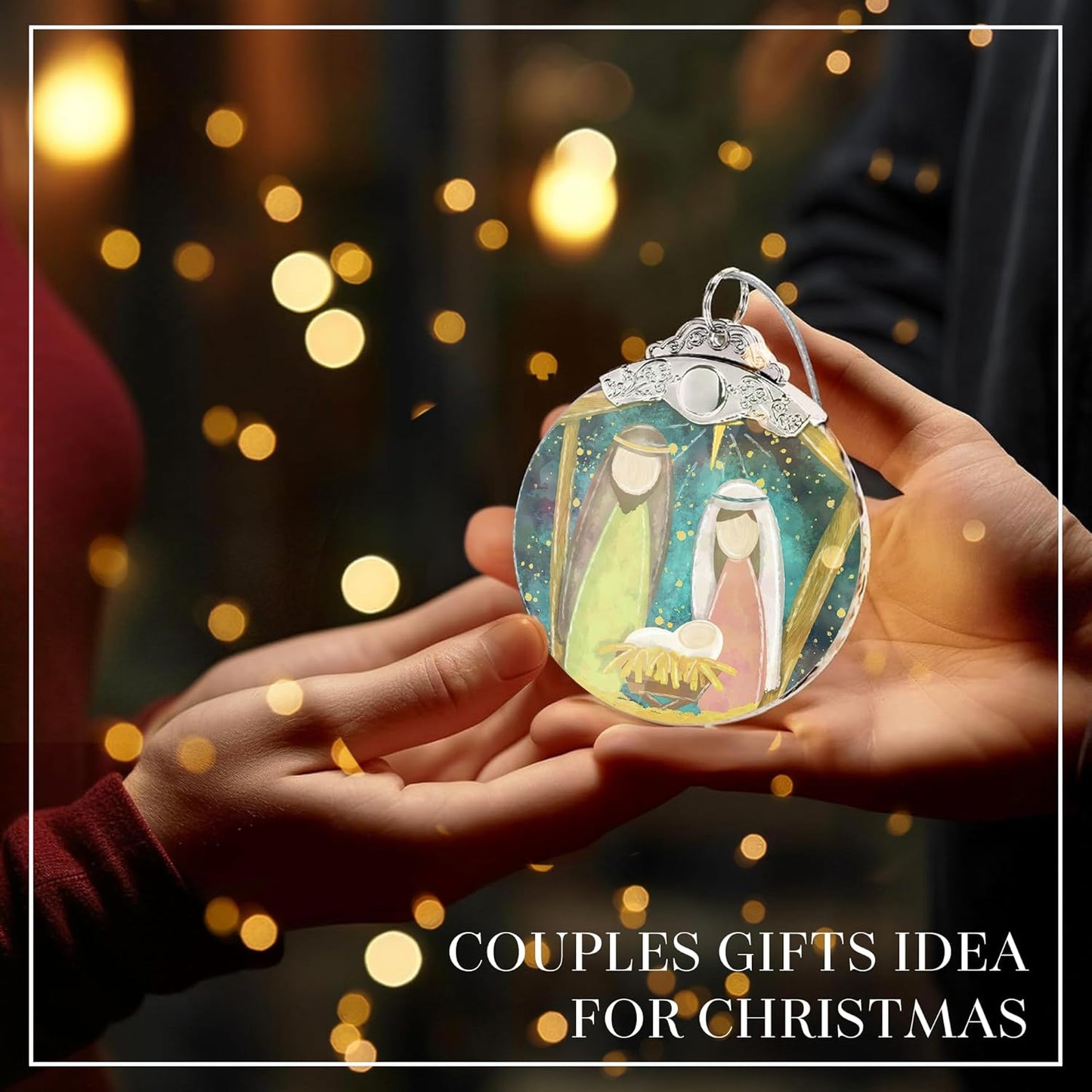 Christmas Ornament 2025, Nativity Acrylic Art, Jesus Gifts, Holiday Decoration, Car Interior Decor, Christian Holiday Display (Watercolor Nativity)