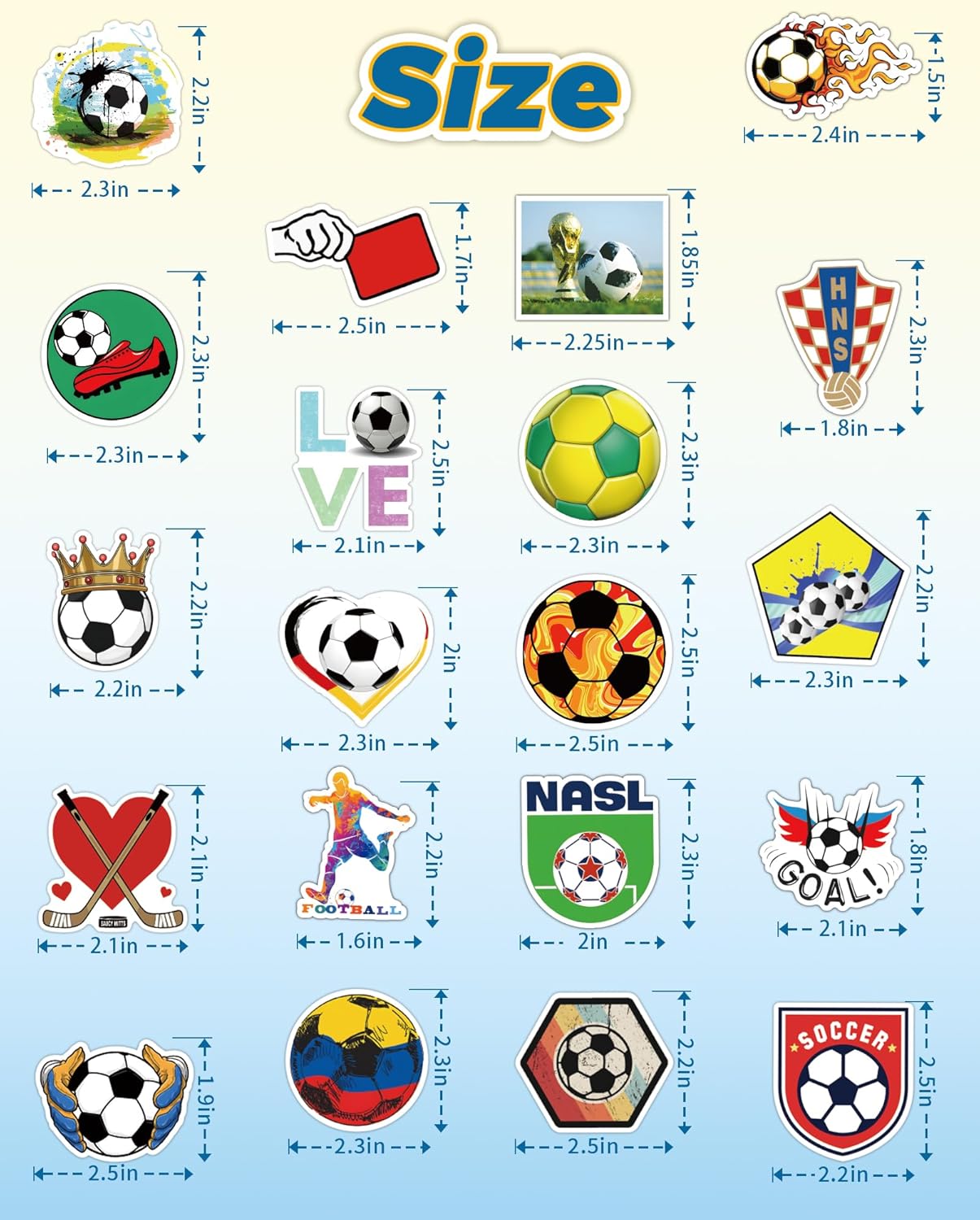 100 Pcs Sport Stickers for Kids, Soccer Water Bottle Stickers, Vinyl Waterproof Laptop Sticker for Water Bottle, Bulk Sticker Packs for Boys Kids Classroom Prizes for Elementary Students