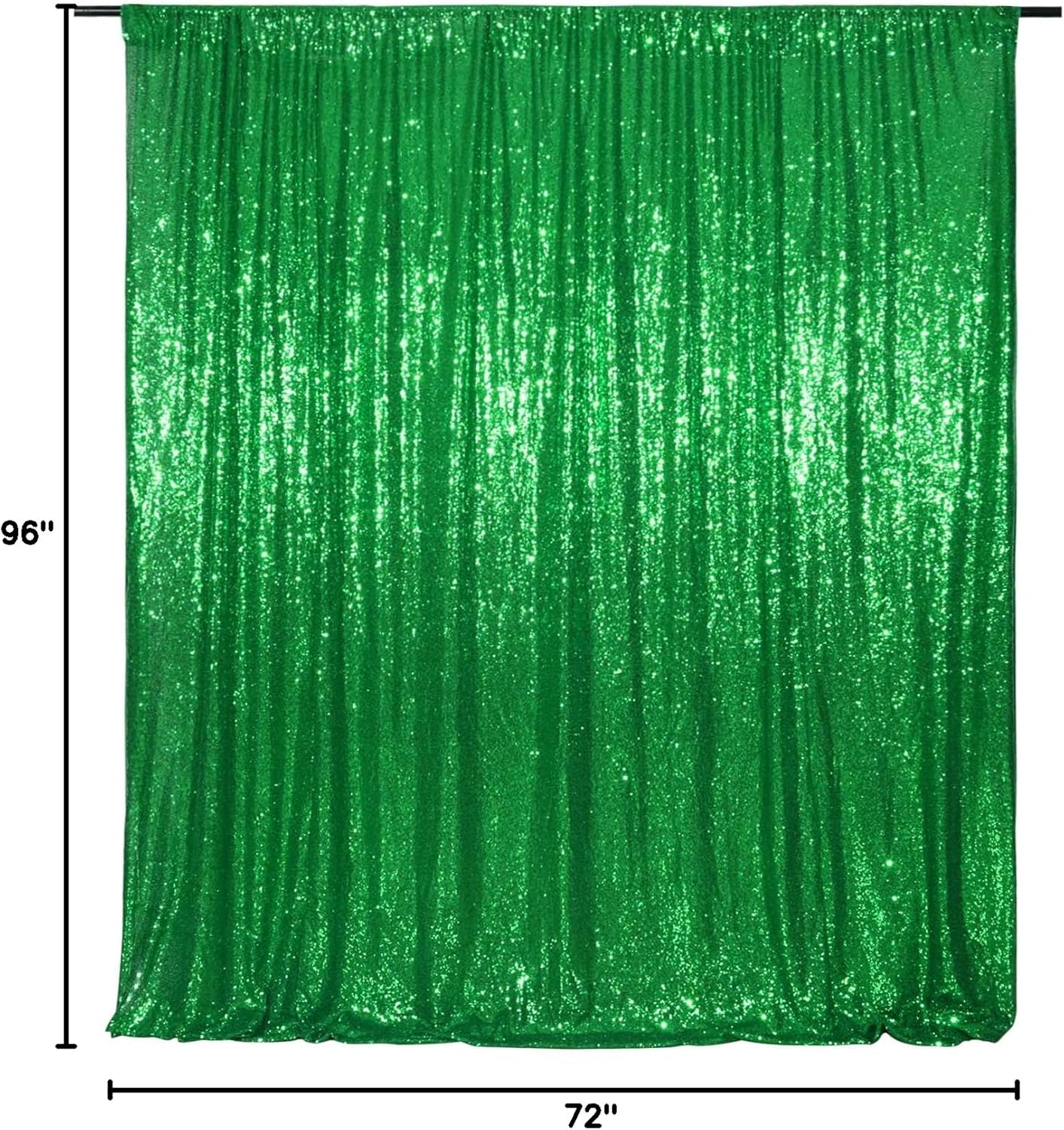 Poise3EHome Green Sequin Backdrop, 6FT x 8FT Green Sequin Photography Backdrop Curtain for St. Patrick's Day Party Decoration