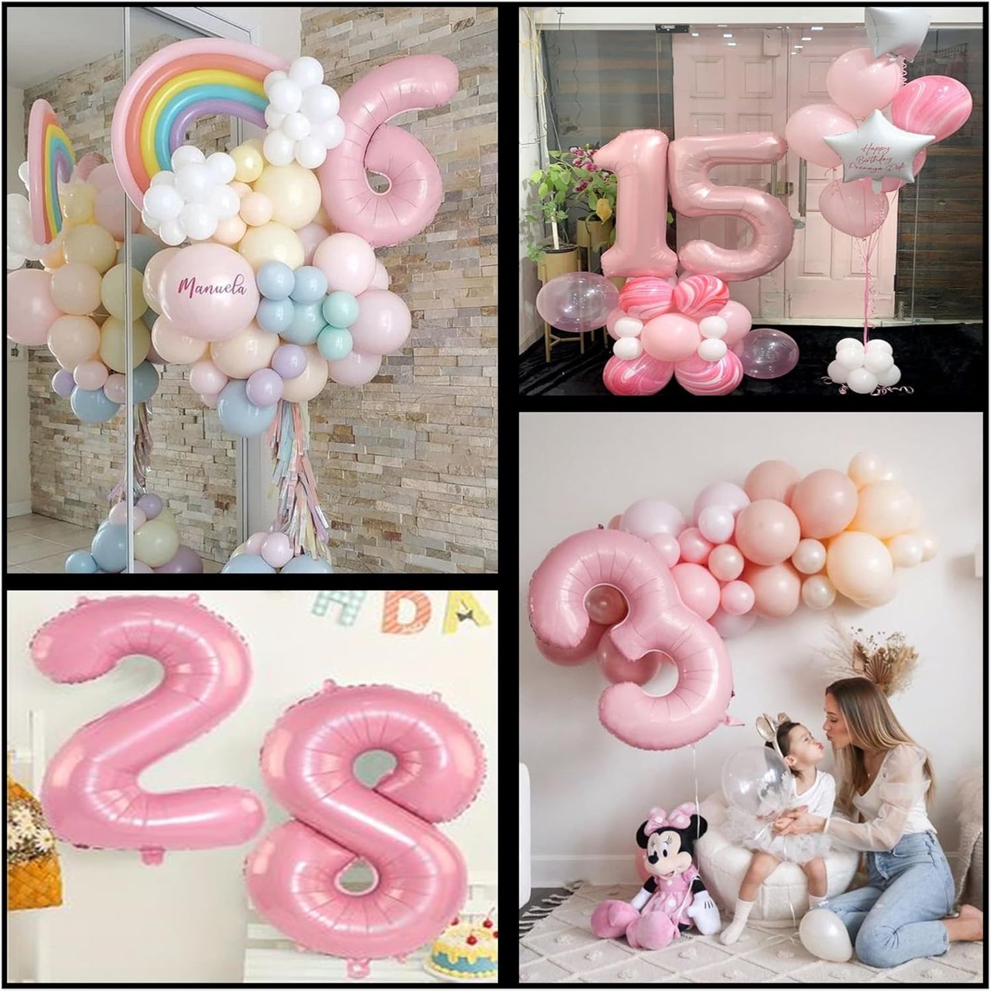 Light Pink 0 Number 40 Inch Large Balloon 0 Numbers Big Foil Helium Number Balloons 0-9 Jumbo Happy 10 20 30 50 60 80 Mylar Birthday for Baby Girl Anniversary Party Supplies (Number 0)