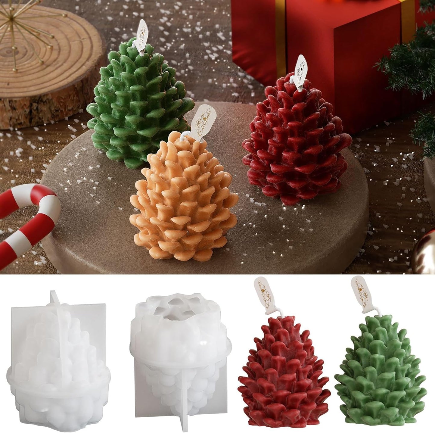 Silicone Pinecone Mold - Silicone Resin Casting Molds for Candle & Resin & Soap Craft Supplies