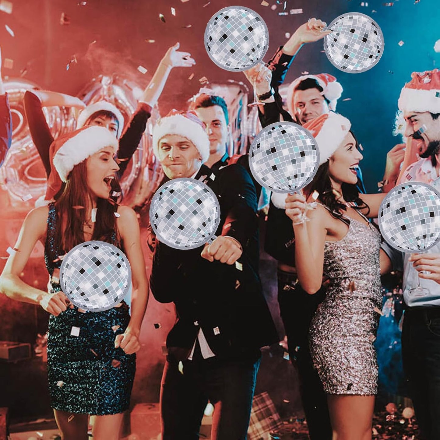 4pcs Disco Round Foldable Hand Fan Japanese Foldable Fan Style Handheld Compact Cooling Fans,Round Folding Fan for Outdoor Games,Xmas Decoration,Festival,Party Favors,Travel,Events