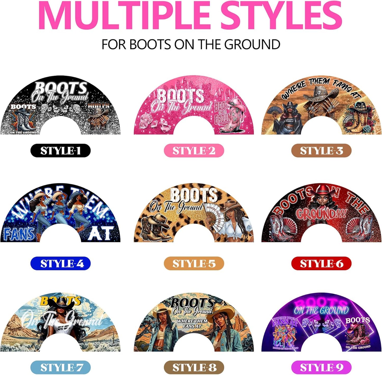 Boots On The Ground Hand Fan,Where Them Fans At Folding Fans,Clapping Clacking Fans For Line Dancing Unique Oriainal Pattern for Party Props Perfect Gifts for Line Dance Lover (Style 1)