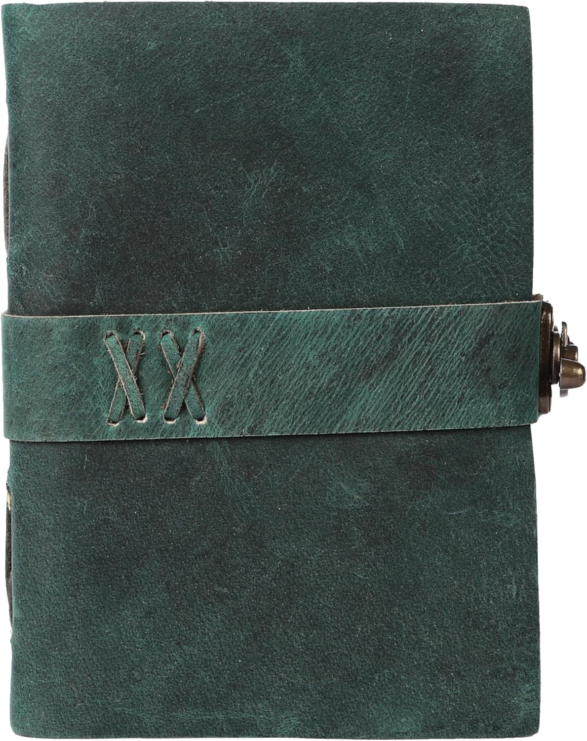 Vintage Leather Journal Handmade Buffalo Non-Refillable Deckle Edge Paper – Leather Bound Journal for Women, Men, C-Lock Closure Ideal for Writing & Travel for Artists (Sea Green)